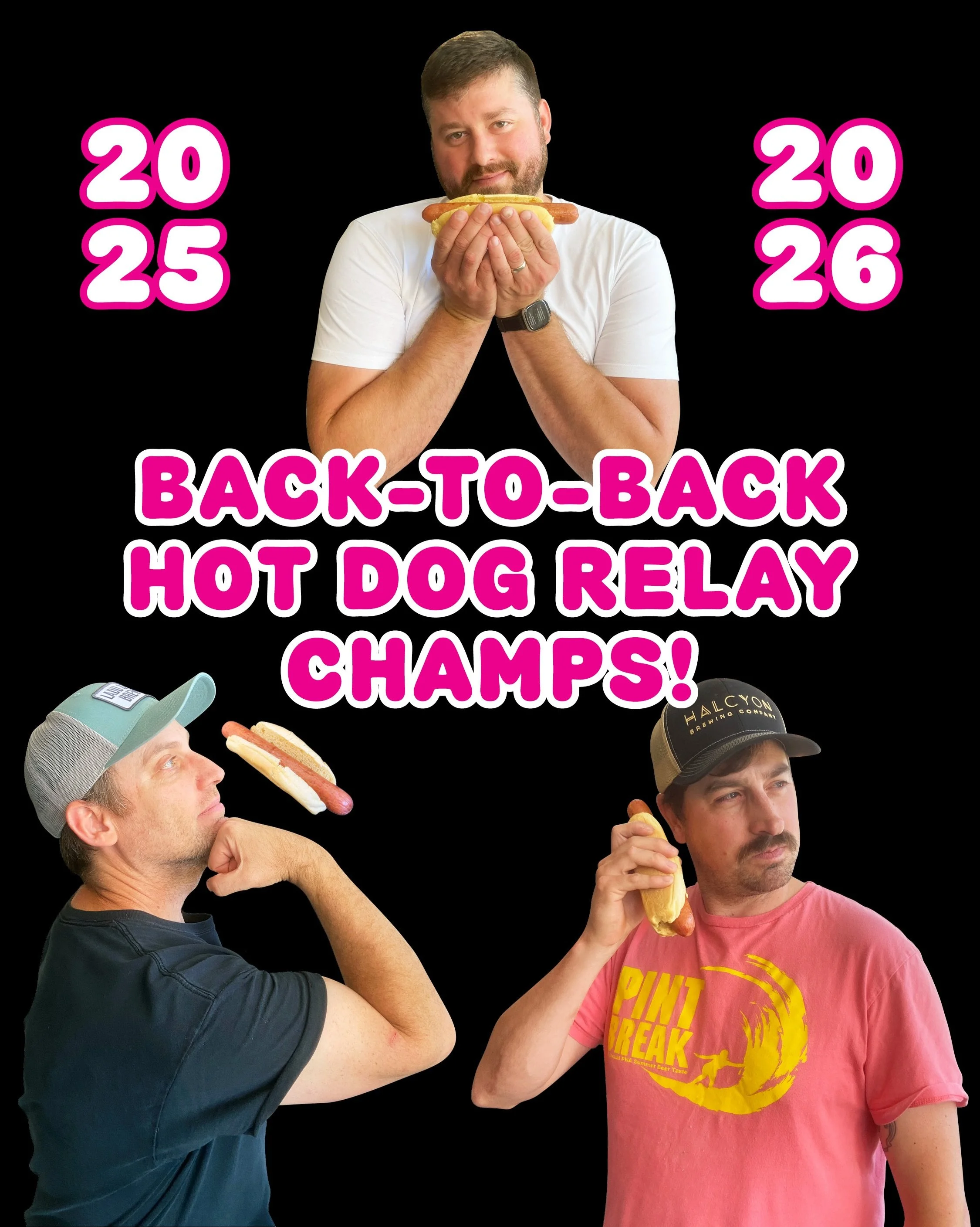 We are so &ldquo;proud&rdquo; to share our brewer&rsquo;s latest &ldquo;accomplishment&rdquo;. This past weekend, Nick, @roymc25, and @longtom_noc successfully defended their title as Hot Dog Relay Champions! 🥳🌭🥳🍻🥳

#DrinkLocal #CraftBeer #drink
