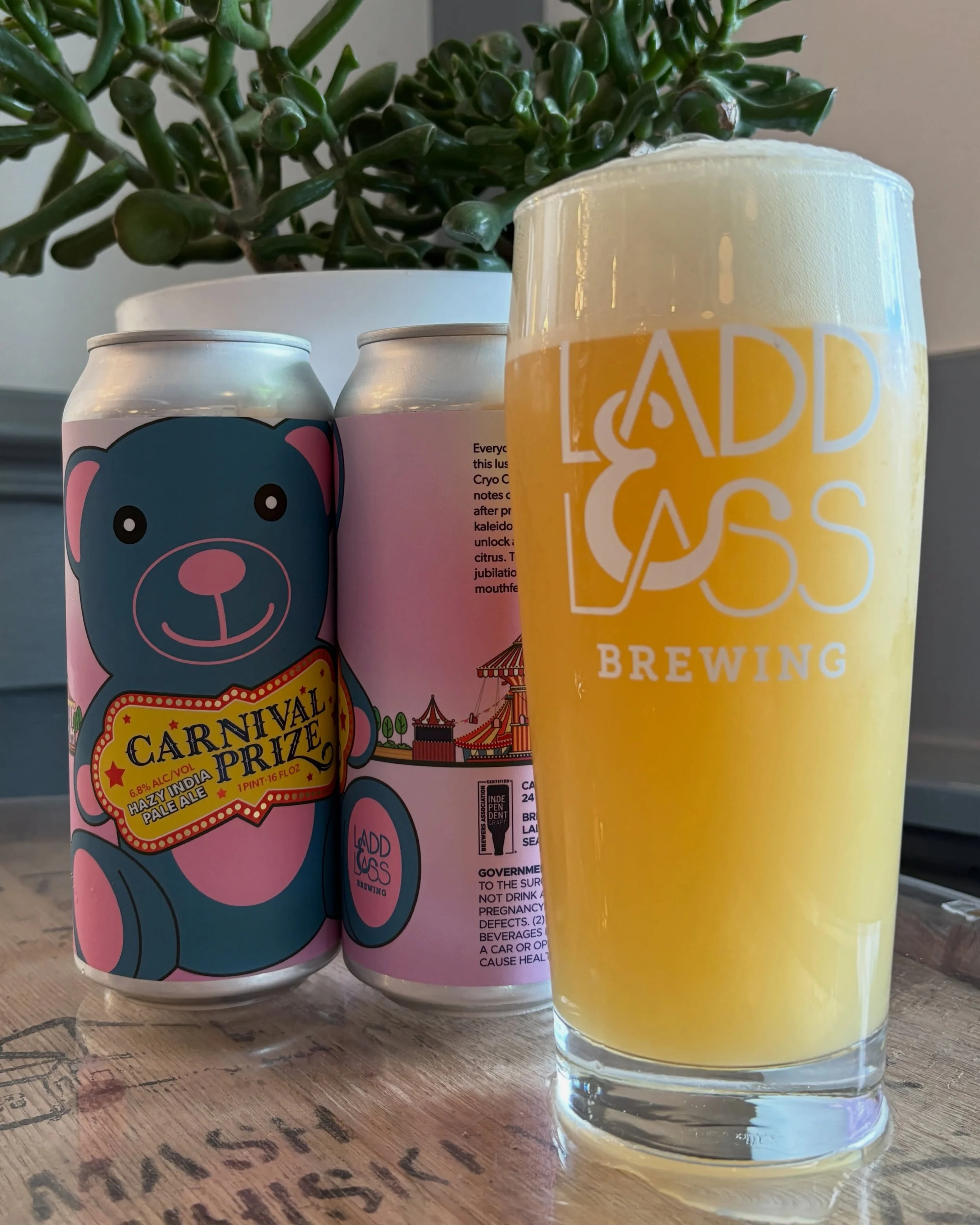 NEW RELEASE!

Carnival Prize
Hazy IPA / 6.8% ABV

Everyone&rsquo;s a winner when they&rsquo;re drinking this luscious hazy IPA! Densely hopped with Cryo Citra, Motueka, and Peacharine, gleeful notes of tropical fruit leap from this sought-after prize