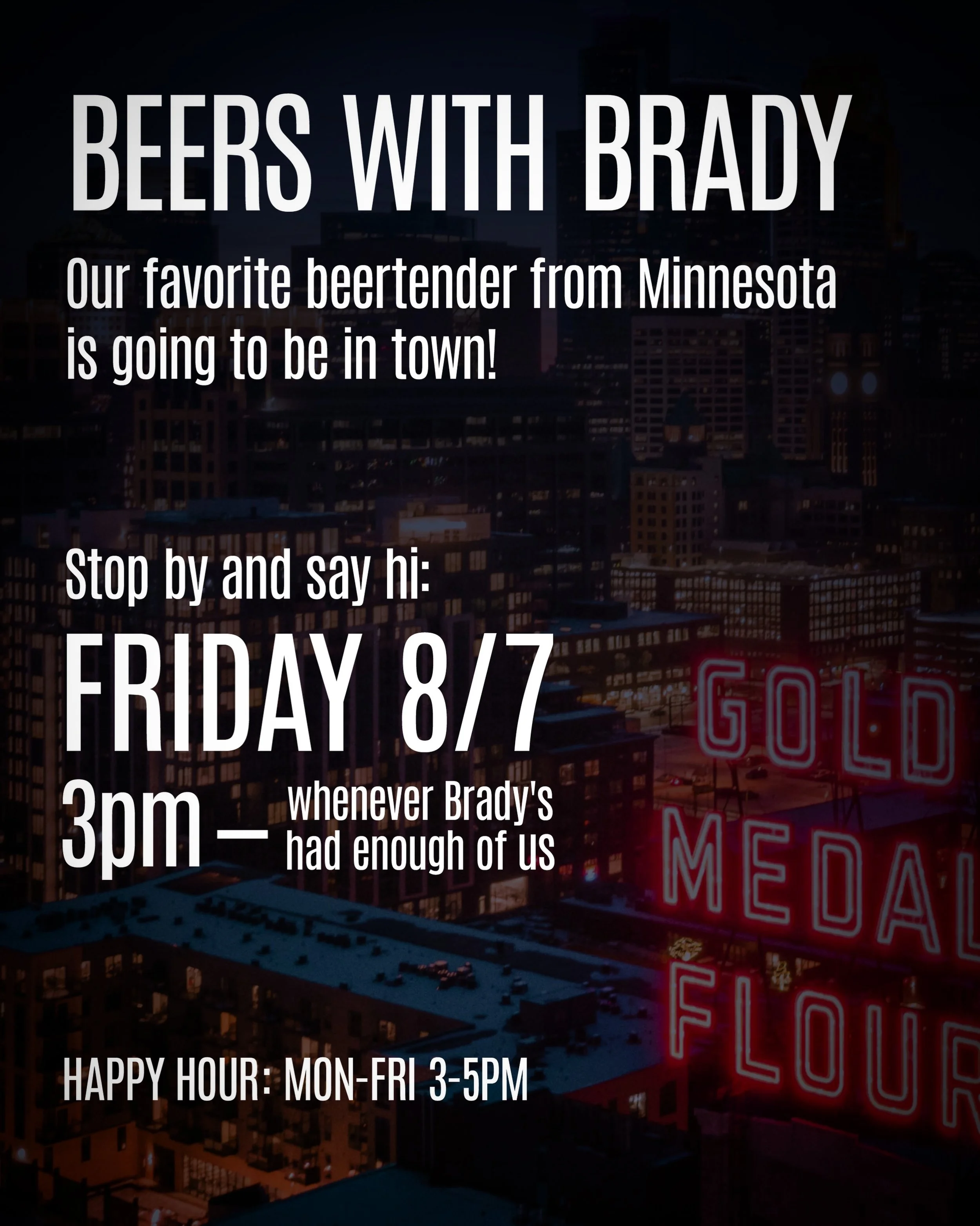 Brady, our favorite beertender from Minneapolis, is coming for a visit. 🤗 Come by on Friday, 8/7, to catch up with him and hear what he&rsquo;s been up to since he flew the coop last summer!

#DrinkLocal #CraftBeer #drinkWAbeer #SupportSmallBusiness
