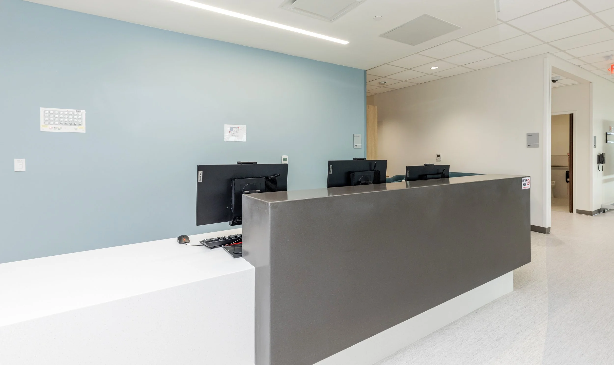 Build-out of an interior PACE center, this includes areas for occupational therapy/physical therapy, activities areas, rest areas, catering areas, work rooms, exam rooms and related functions.​