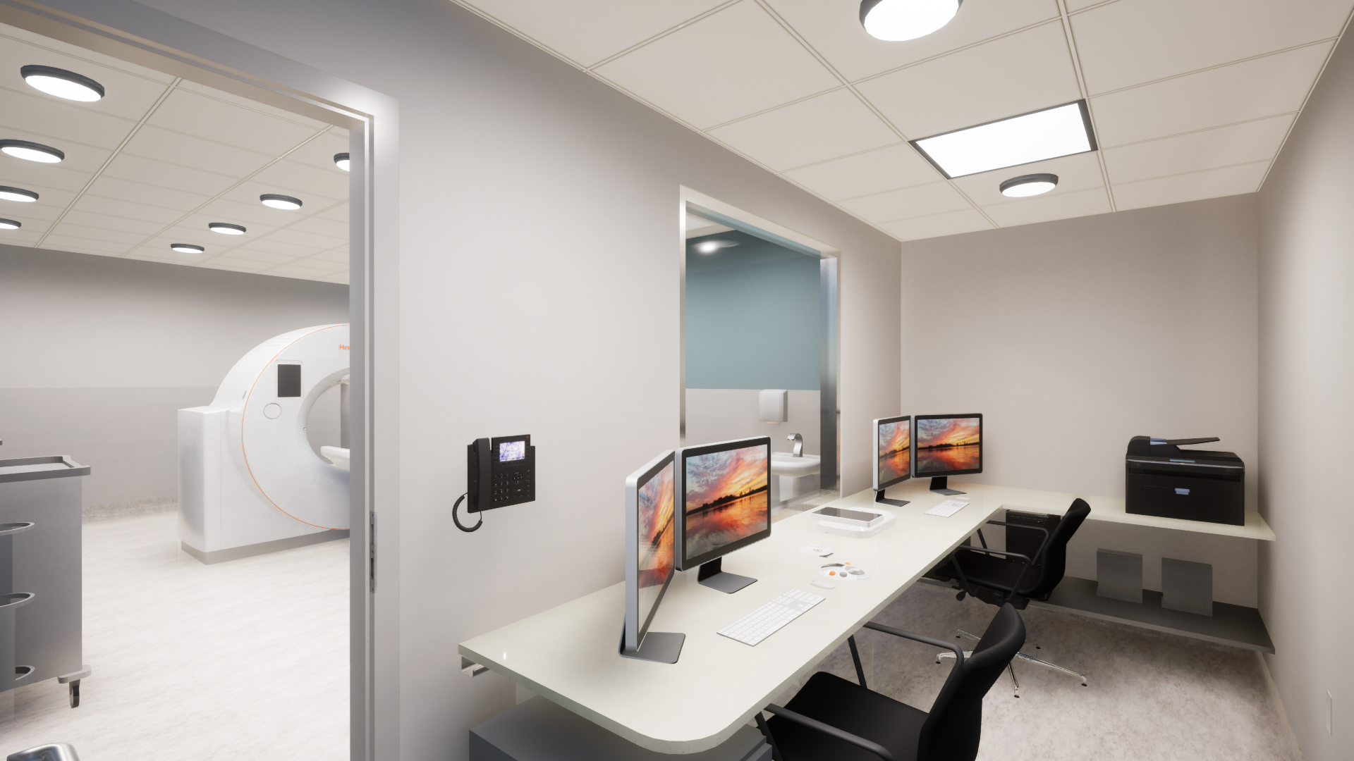 Phase 1: extension of the emergency department (FSED) creating an imaging suit with a new CT-room and an X-Ray room replacement, dressing rooms and ADA patient toilet.
