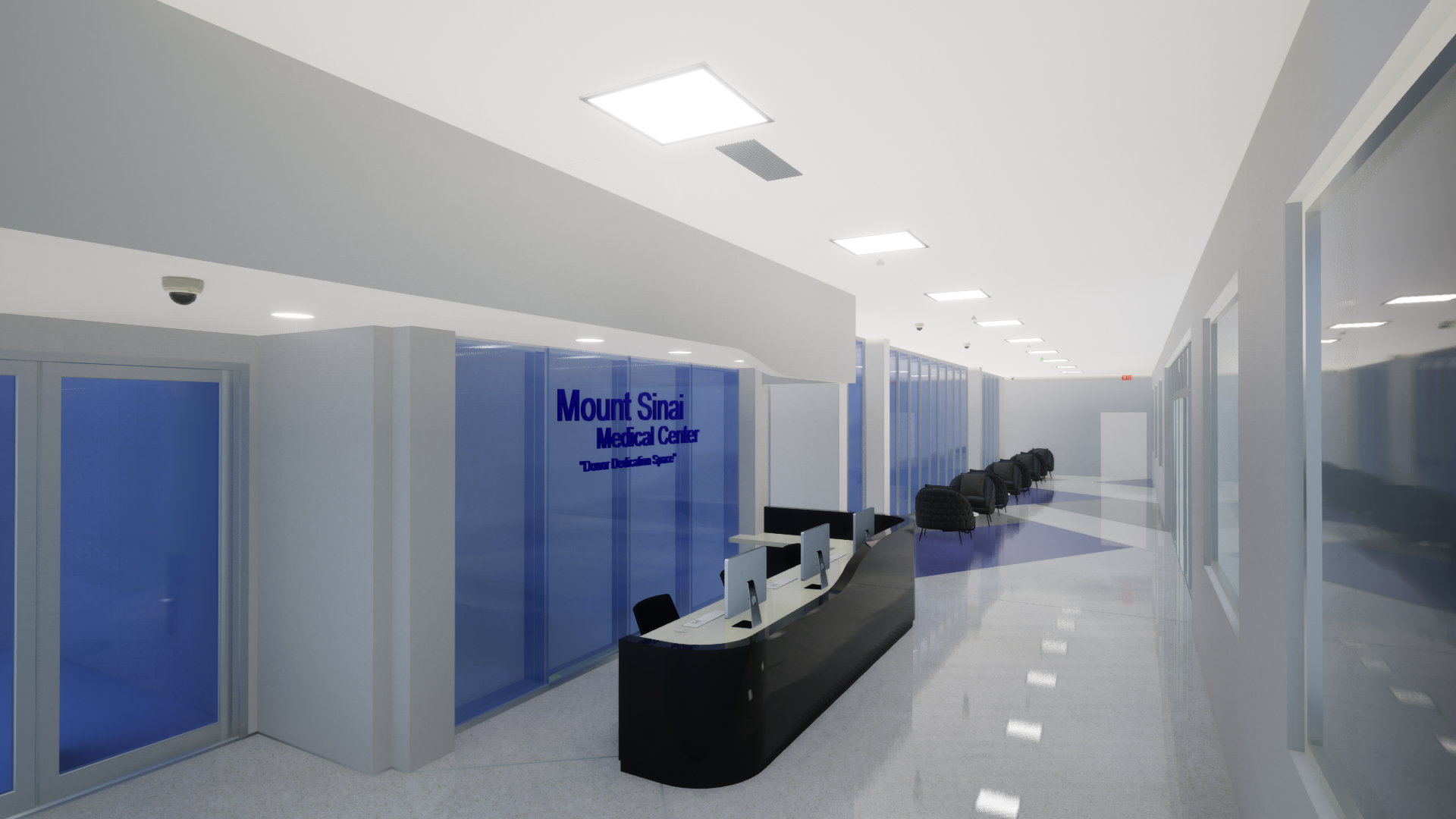 Replacement of finishes and addition of a reception desk.​