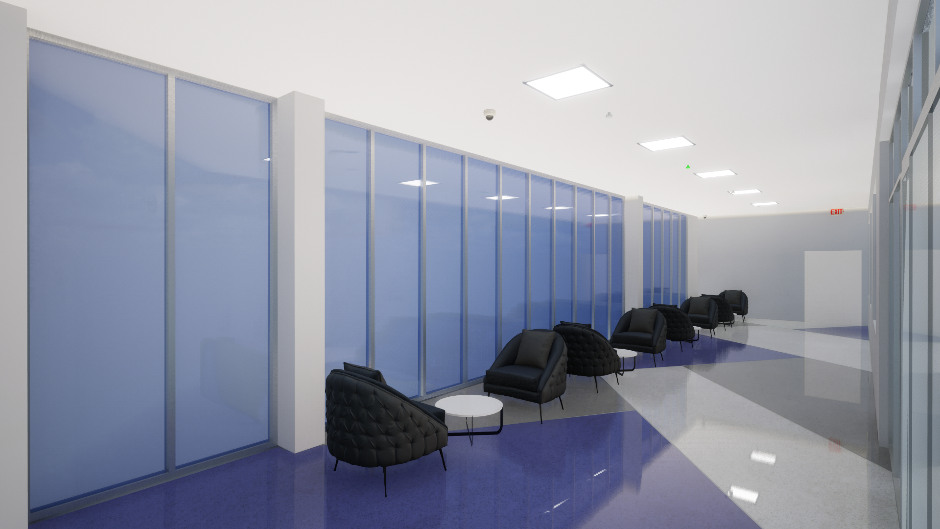 Replacement of the existing ceiling mounted light fixtures, and addition of LED down lights.​