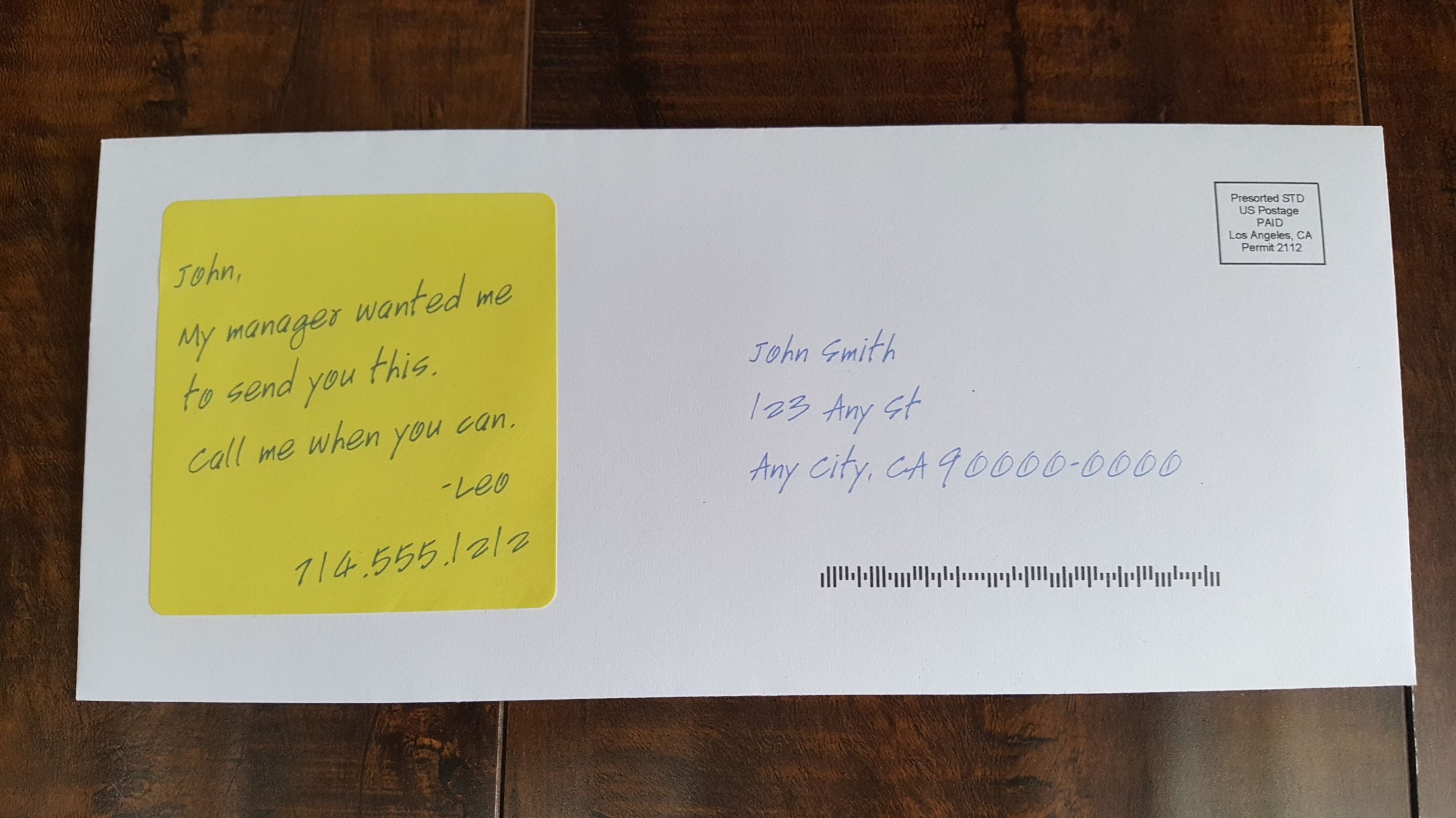 post-it note direct mail