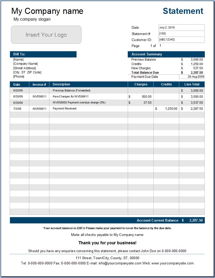 invoice and statement mailing service