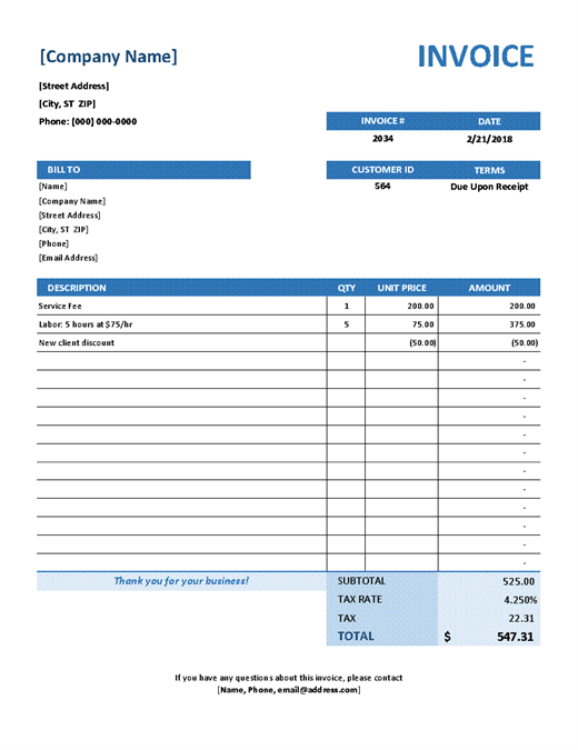 invoice and statement direct mail example