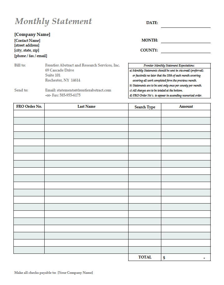 Statement Mailing Samples — Direct Mail, Fulfillment Services, Mailing List