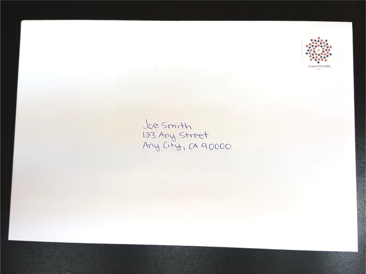 Hand addressed envelope service