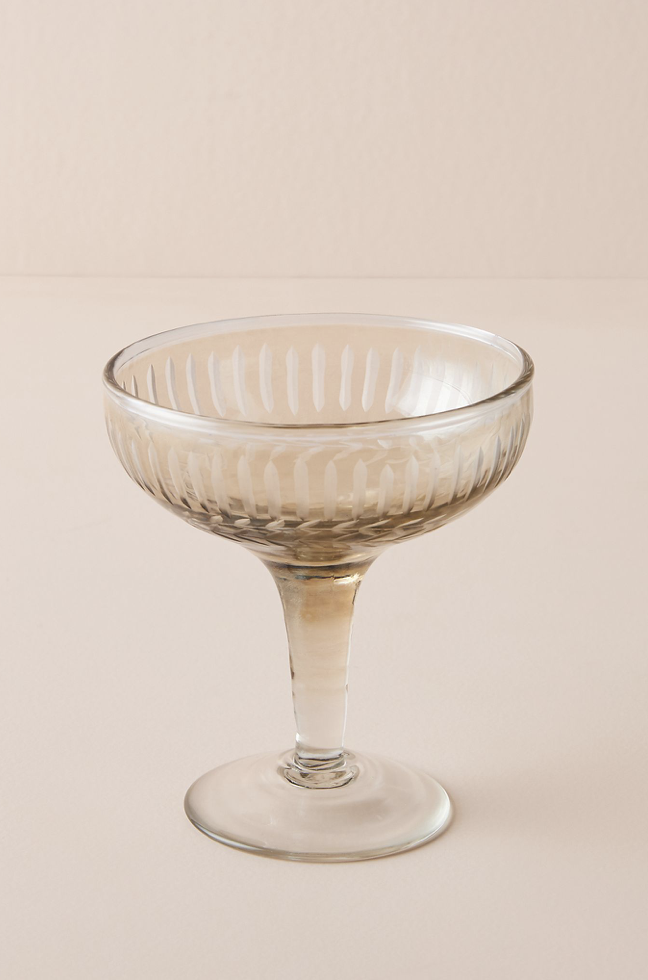 Smokey Etched Glass Mini Goblet (Set of 4)