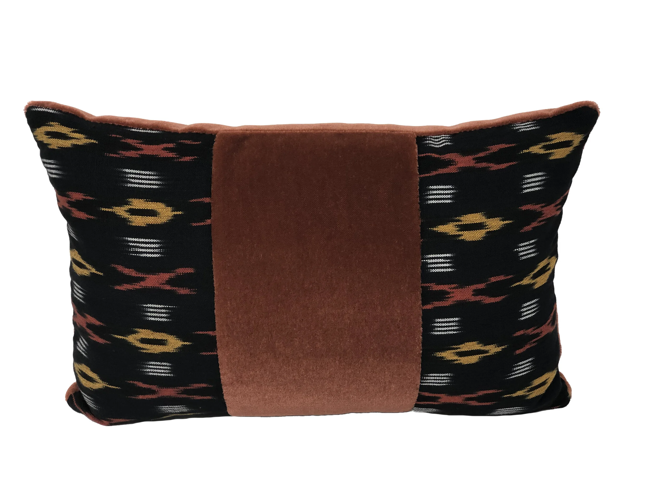 Ikat and Rust Mohair Lumbar