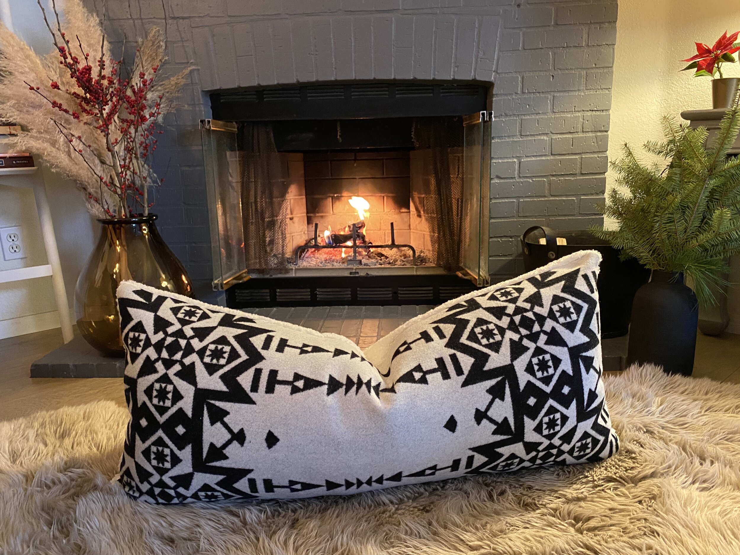 Pendleton and Shearling Custom Pillow