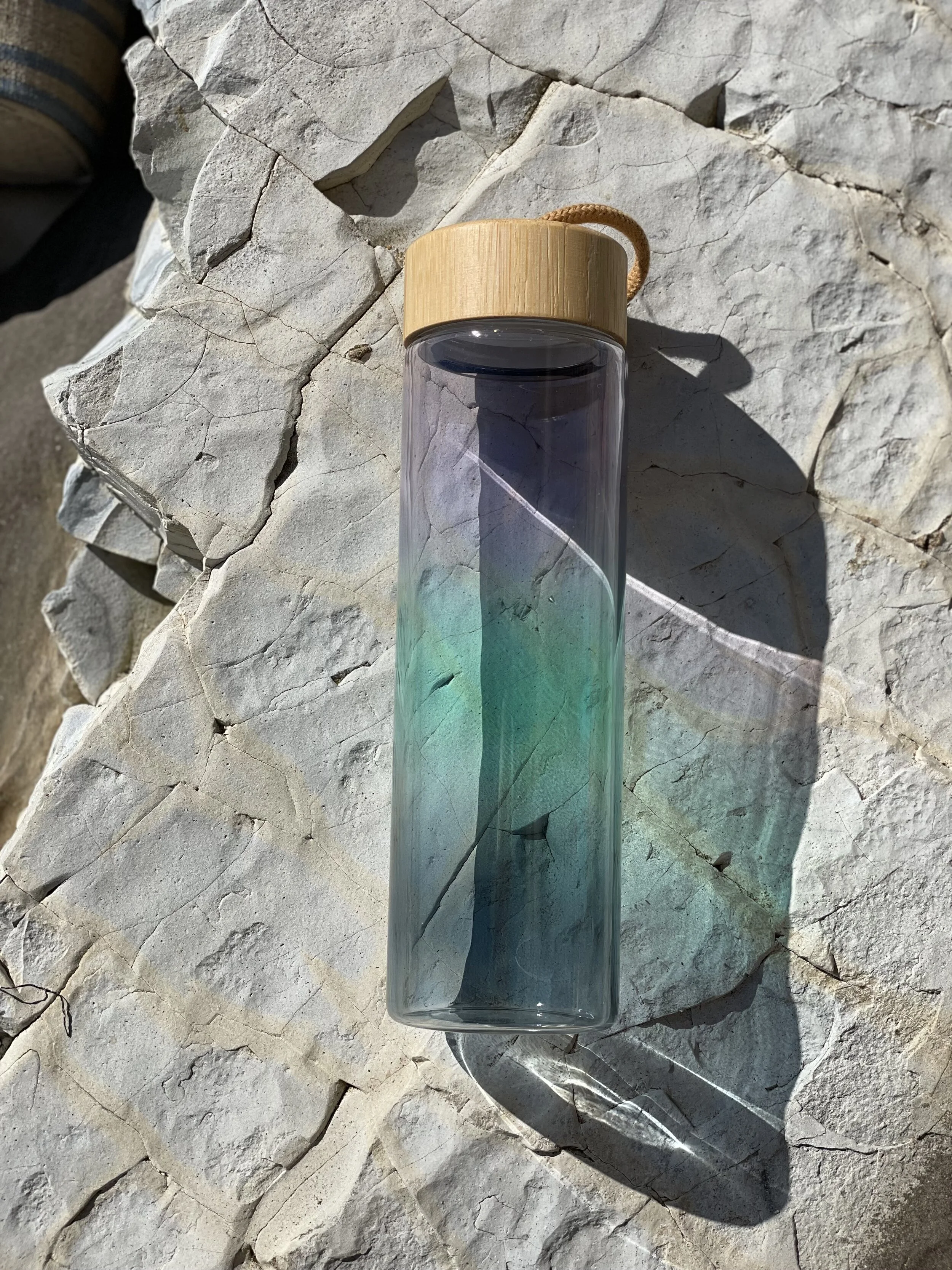 Ombre'd Glass Jewel Toned Water Bottle