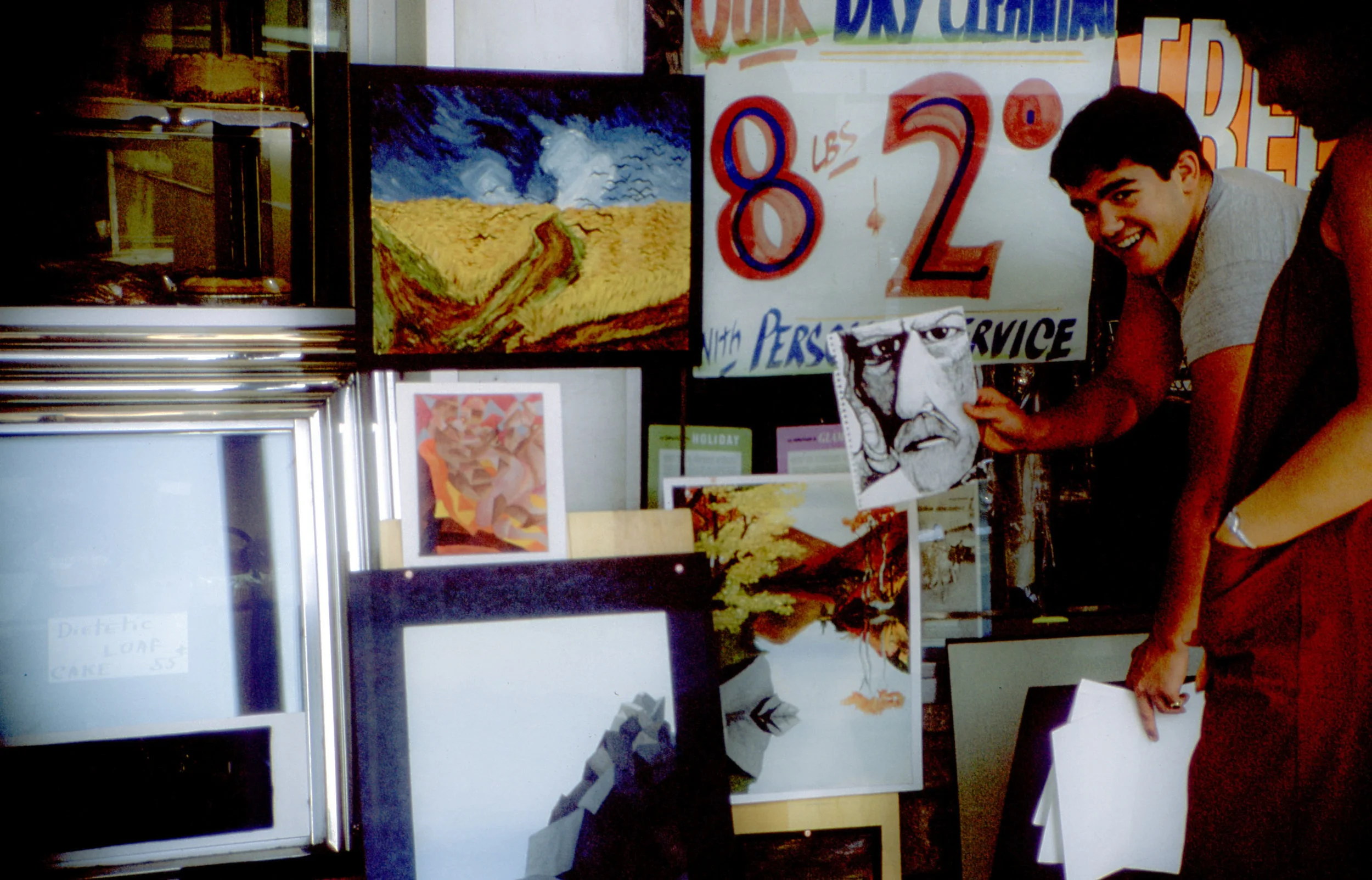 While in high school, Michael Malpass organized his own exhibit of paintings outside a store in Bronxville, NY.