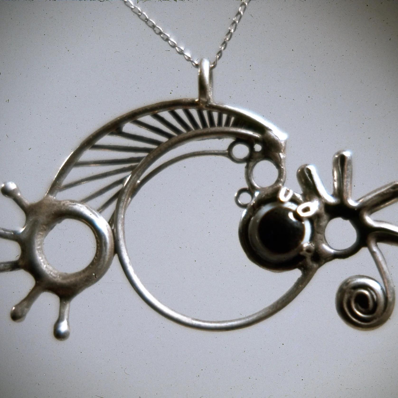 "Untitled" by Michael Malpass, circa 1973-74. silver with gemstone jewelry. (photo: Tina Collella)