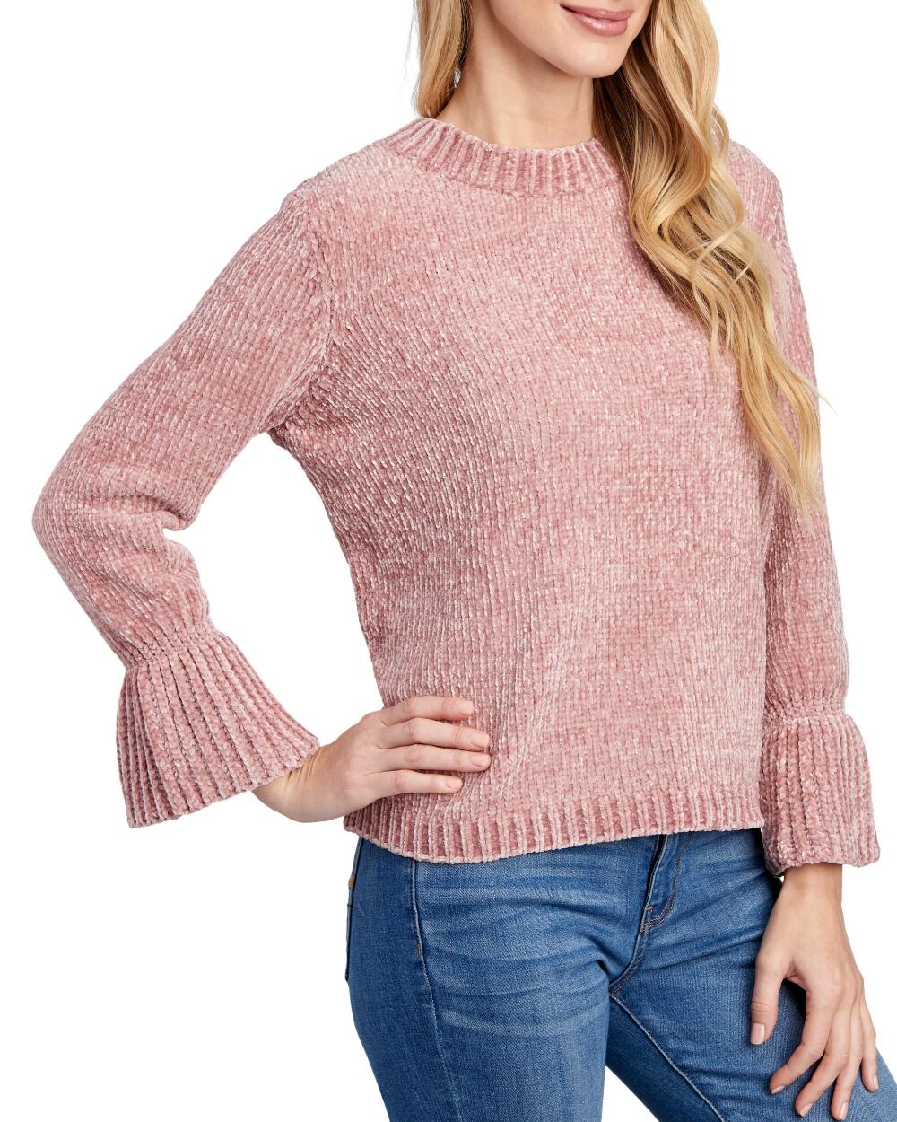 Petite Chenille Knit Bell Sleeve Sweater