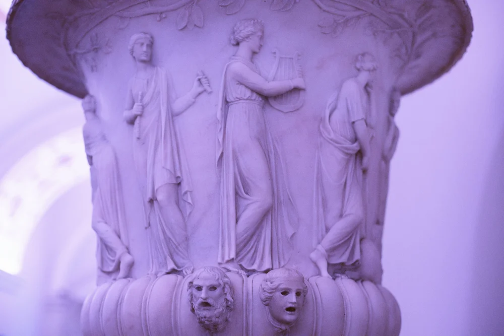 Italian Urn with Muses, by an unknown maker, 18th Century.