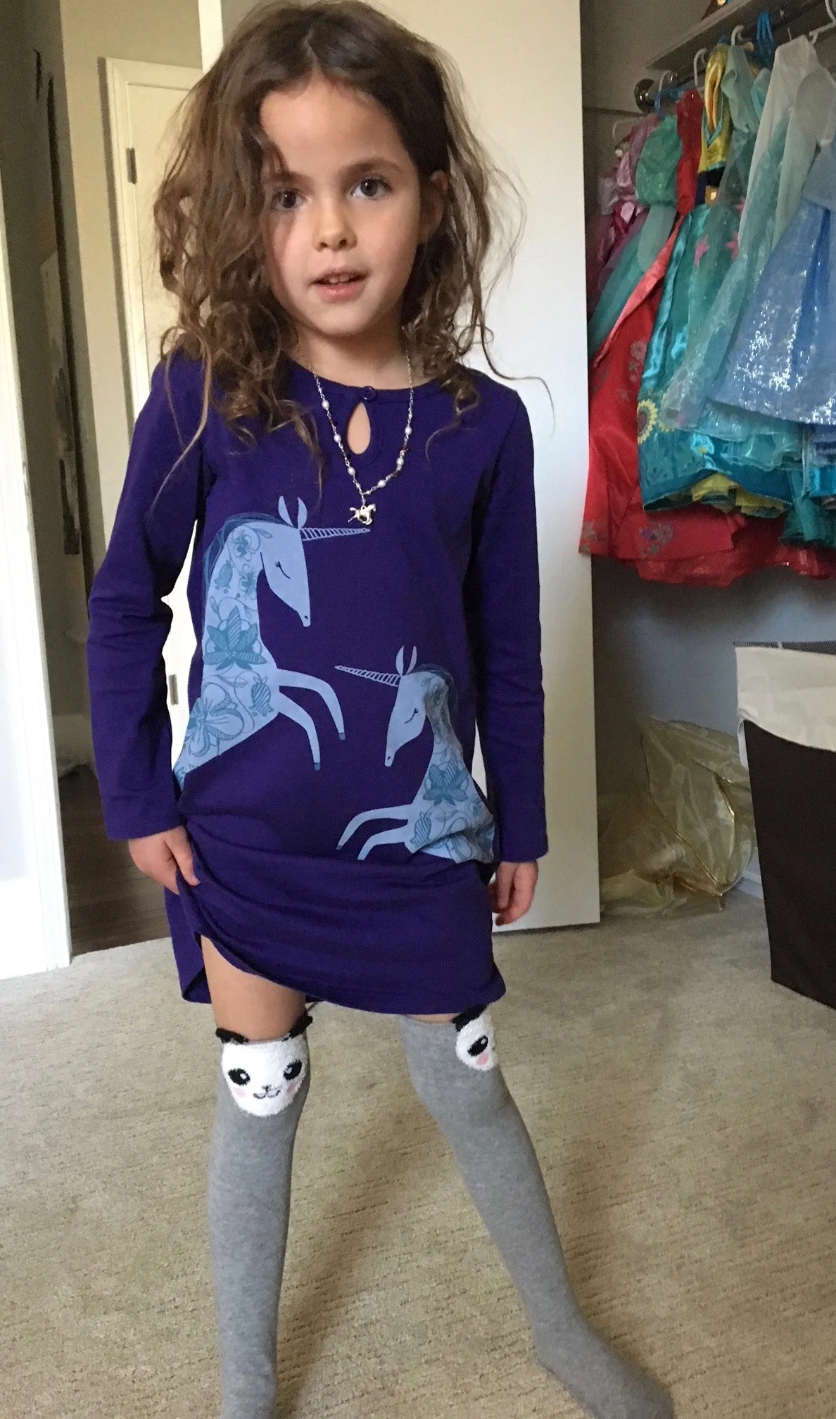 Sarah loves unicorns and dresses!