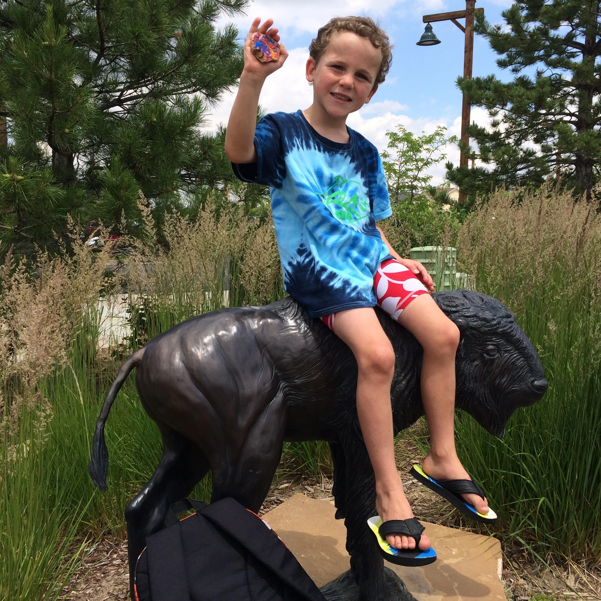 Beckett found a painted rock at a swim meet