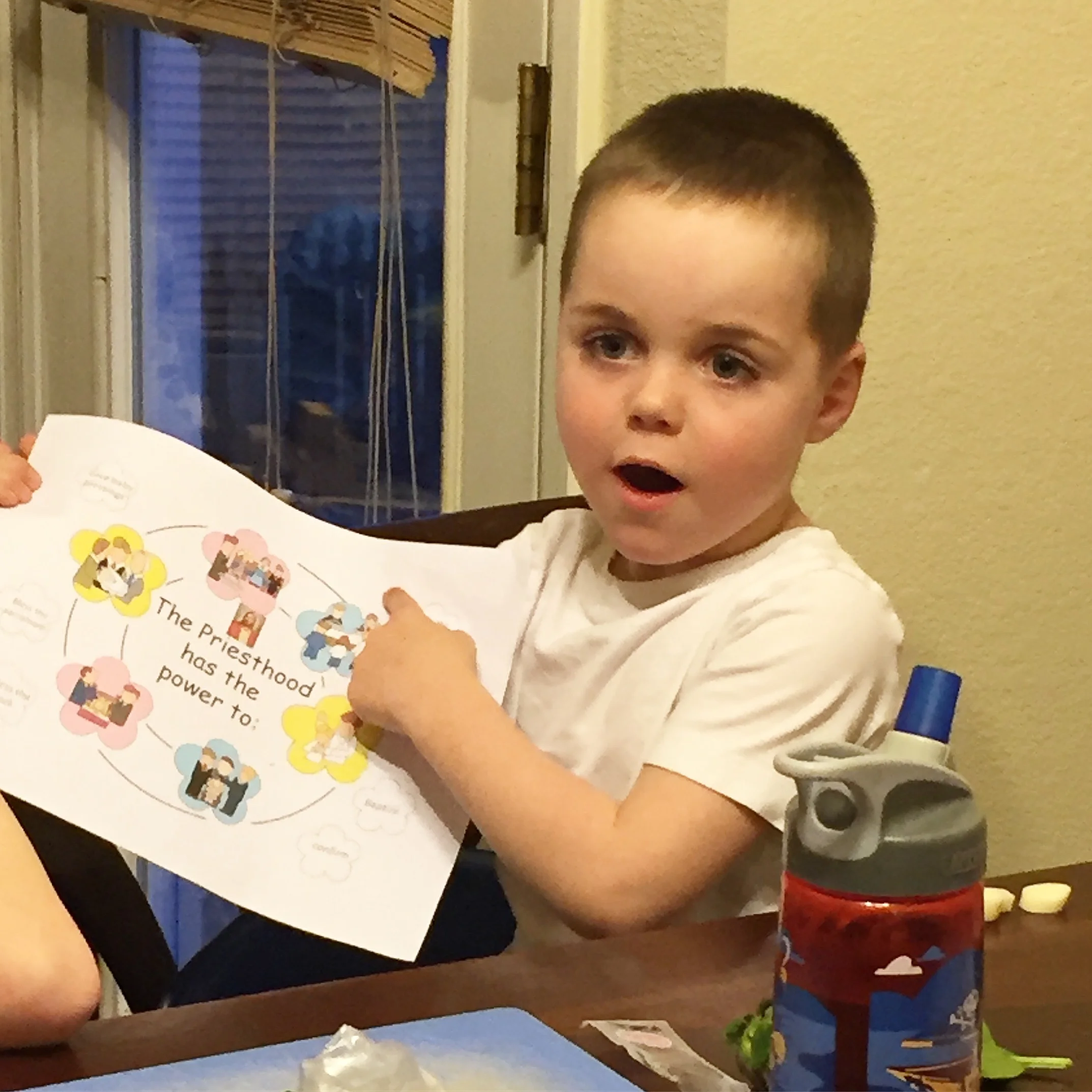 Caleb teaches Family Home Evening