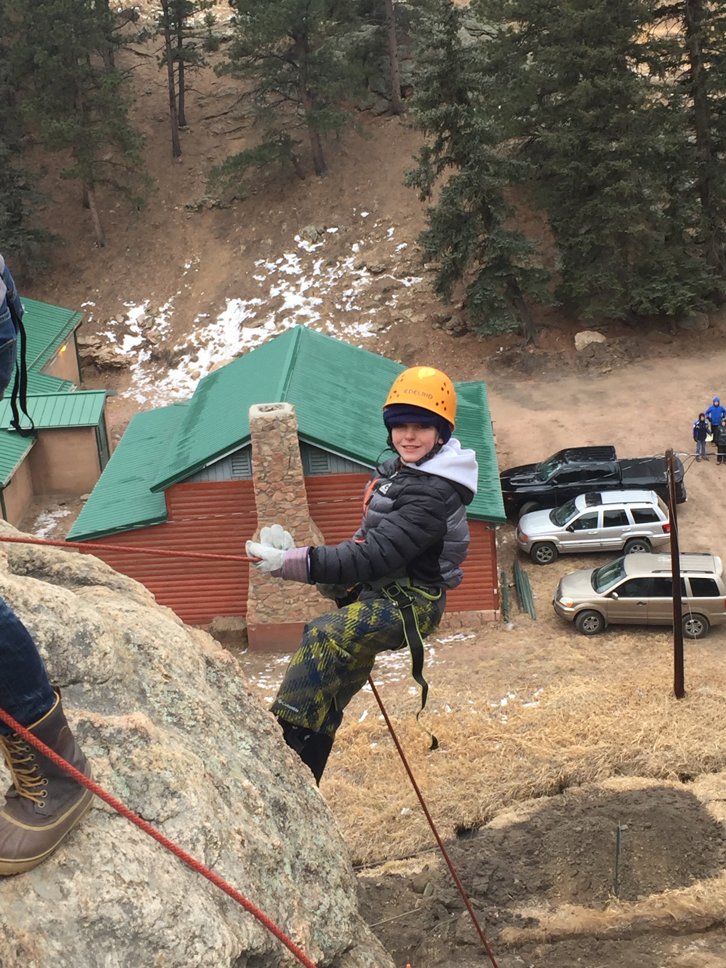 Titan  rock climbing and rappelling at Klondike