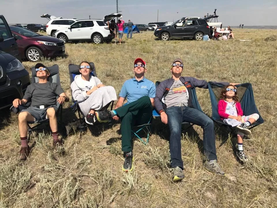 Solar Eclipse with Lauren, Uncle Scott, Dave and Grandpa Fred