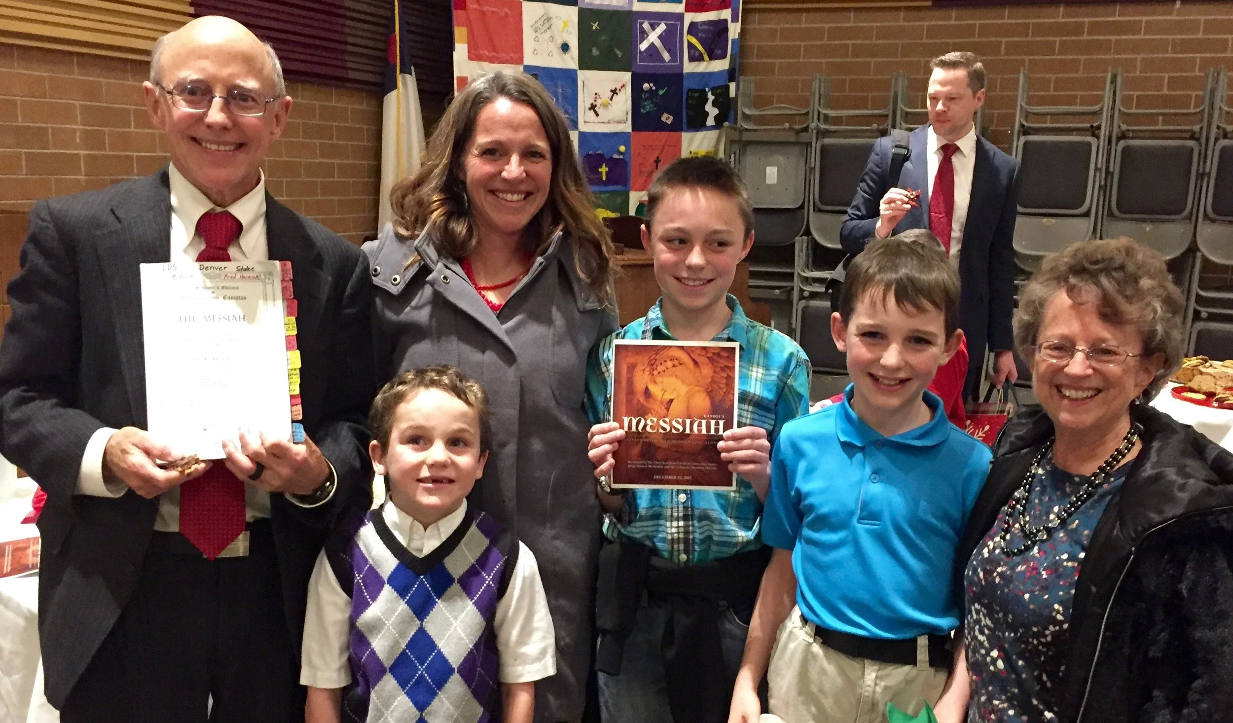 Fred sang in an Interfaith Messiah - Jill, Beckett, Jacob and Titan came