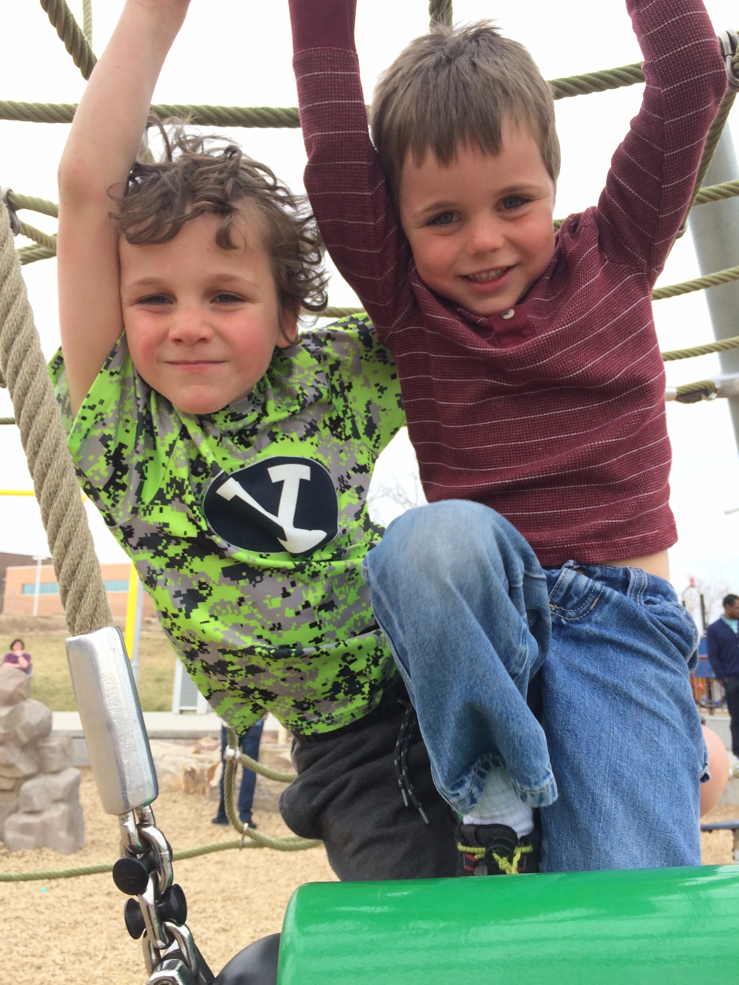 Playing at Silo Park - Beckett and Caleb come for many Sleepovers