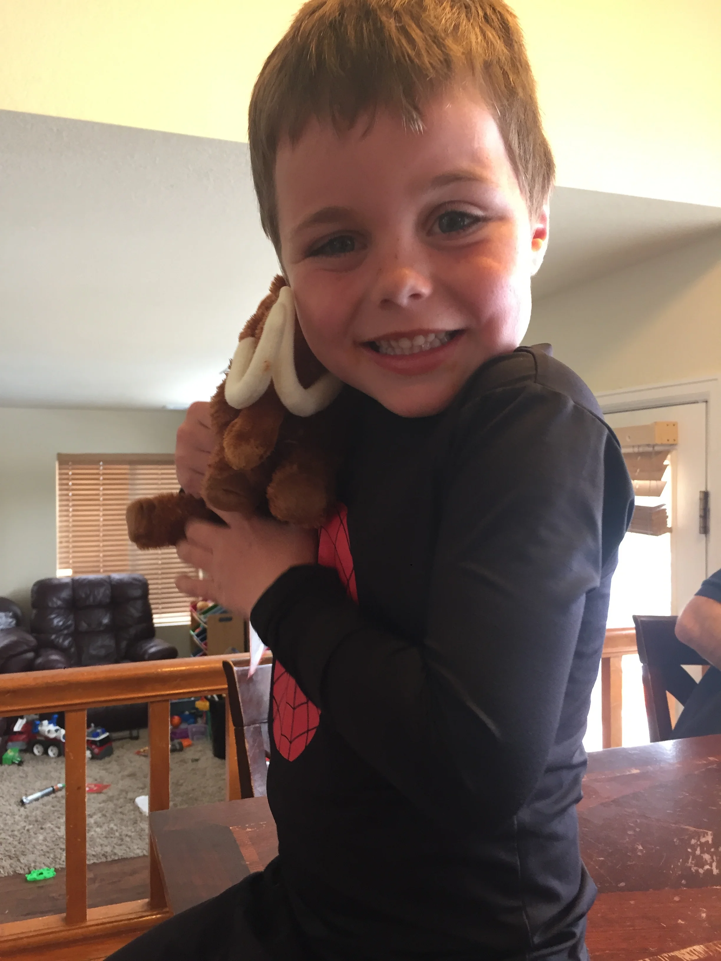 Caleb attends Pre-K Round-up and is given a Mammoth