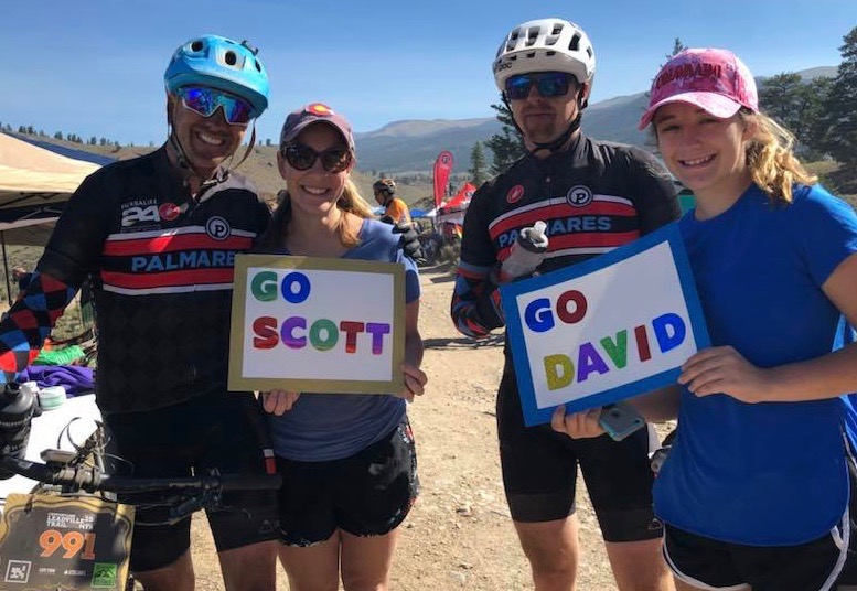 Cheering the Hornick Brothers at Leadville 100 (mile) Bike Race 