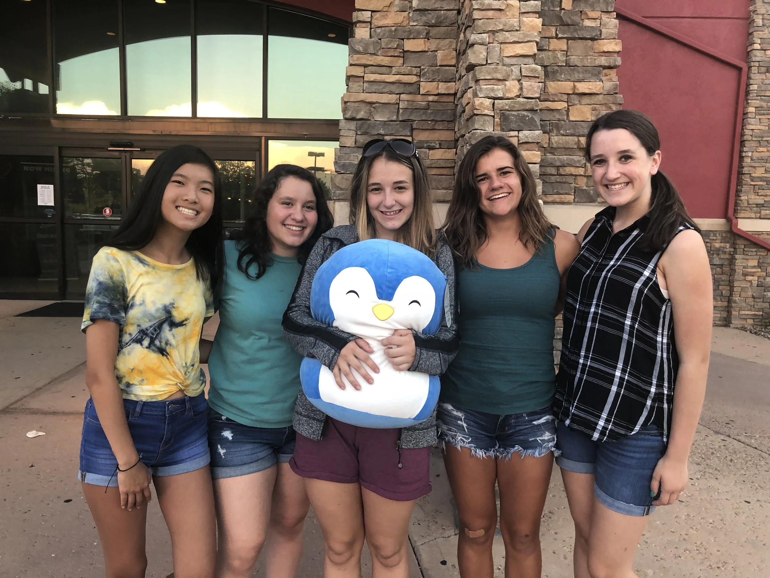Em, Sarah, Lauren, Rylie, Kaitlyn - Lauren's Bowlero Bowling Birthday Party - August 2018