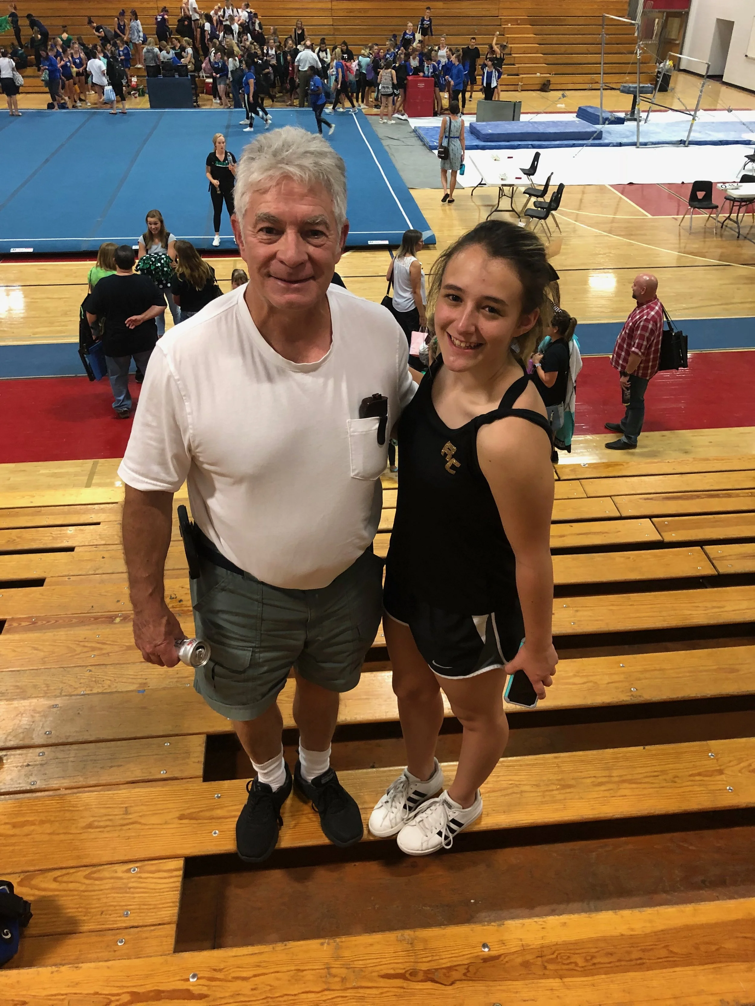 Papa Mike Cola and Lauren - RCHS Gymnastics Meet at Loveland High School - September 7th, 2018
