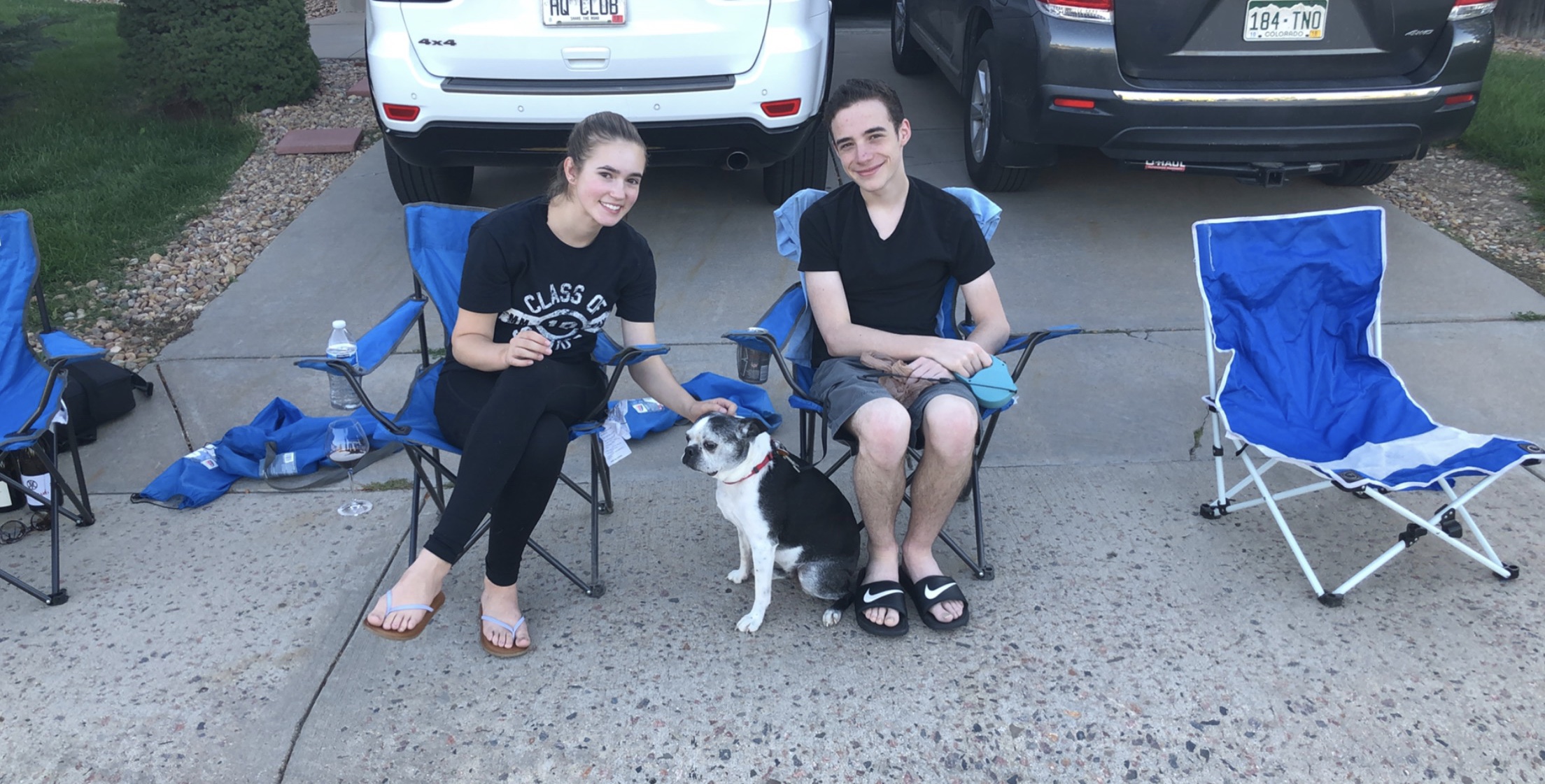 Honor and Parker watching the Homecoming Parade - September 20th, 2018