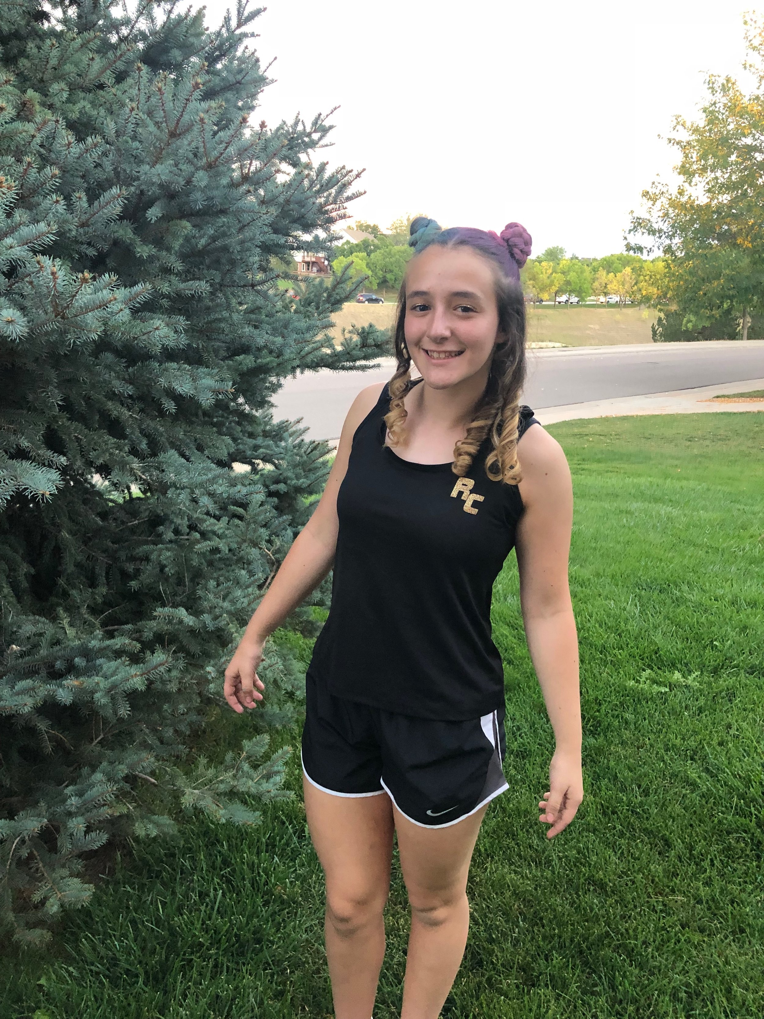 Lauren with Space buns - September 2018