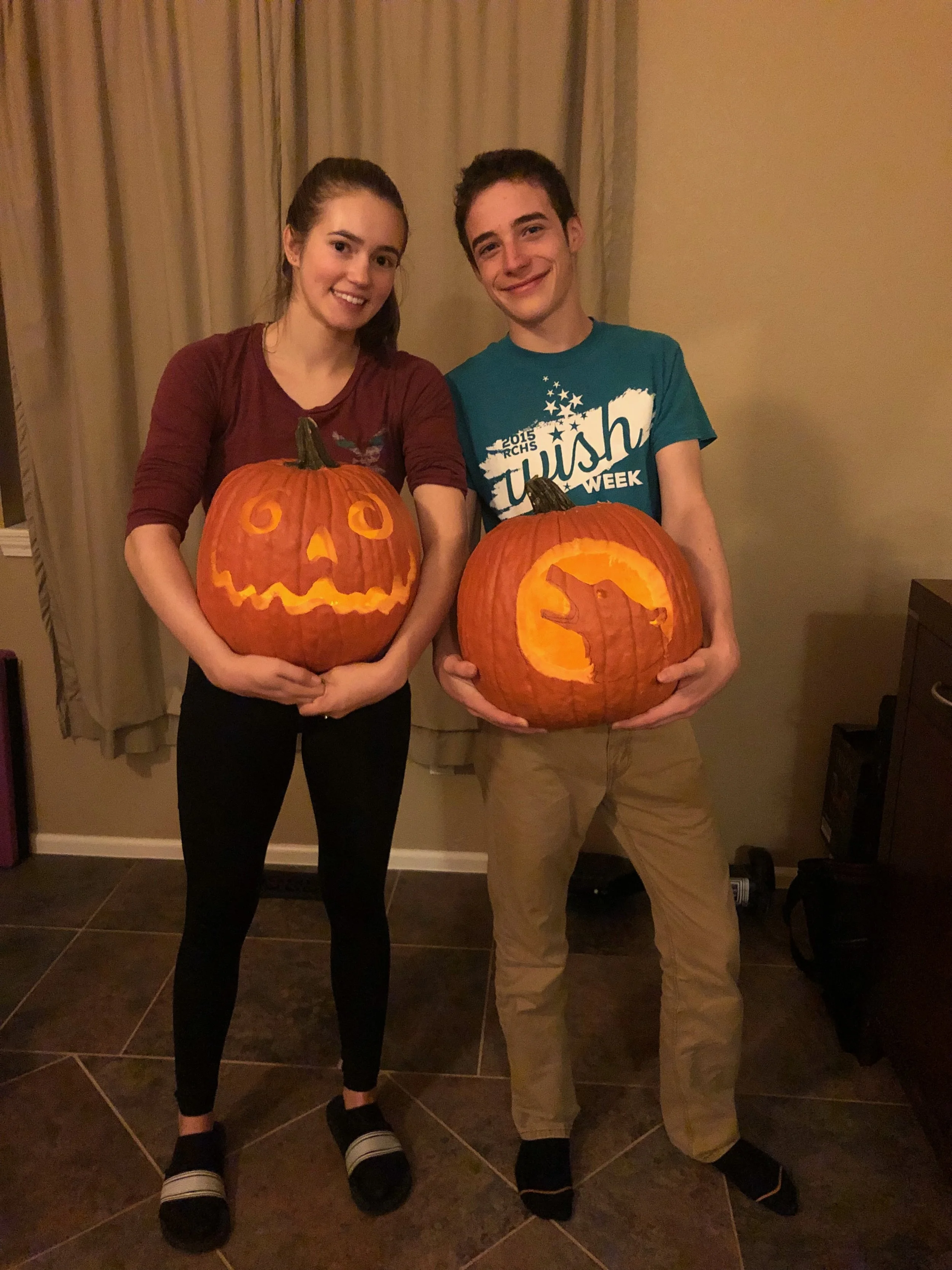 Honor and Parker - Pumpkin Carving - October 2018
