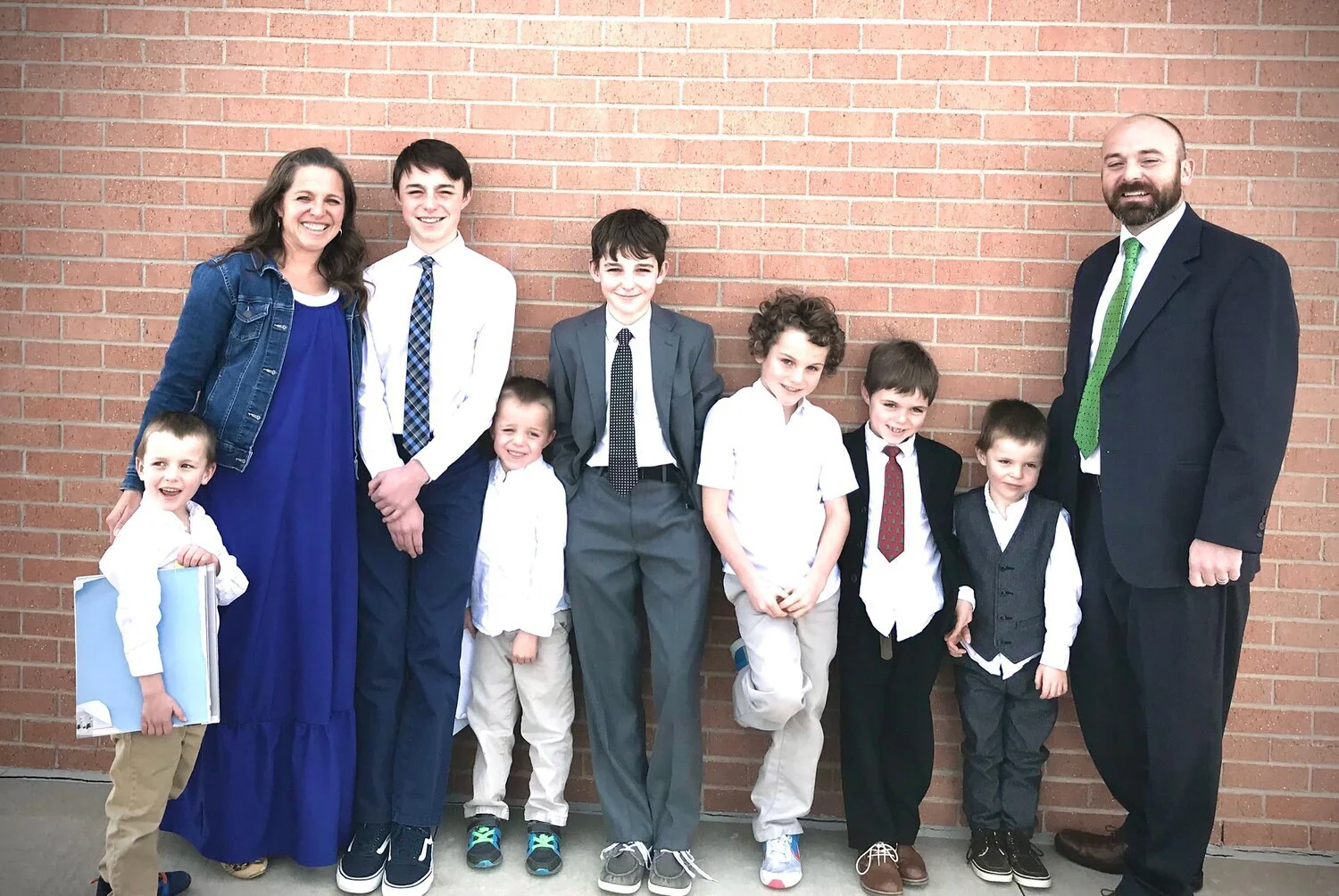  Moyer Family: McKade-4; Jill; Jacob-14; Bowen-4; Titan-13; Becket-9; Caleb-7; Zeke-4; Jared 