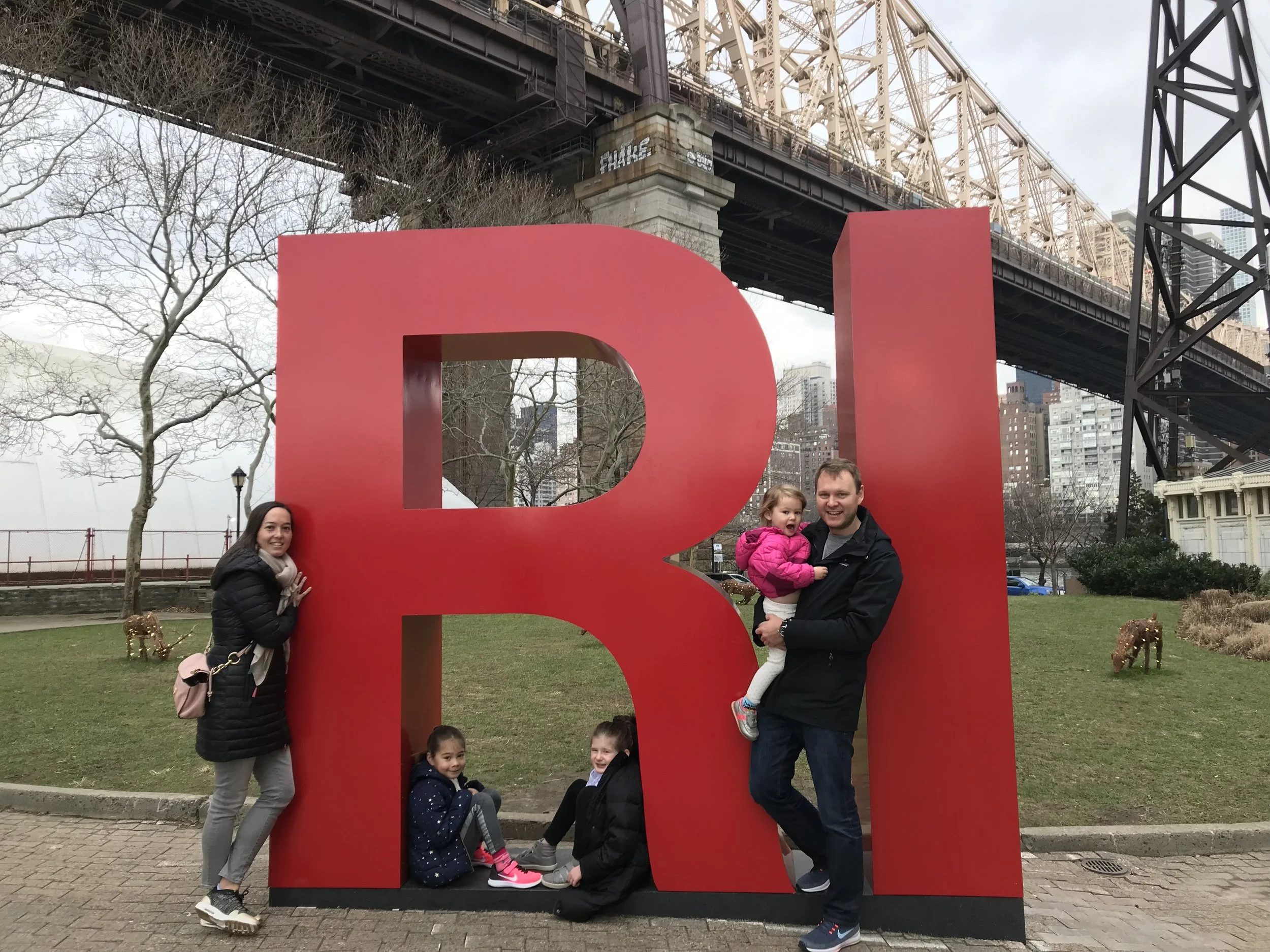 The author and her family on Roosevelt Island.