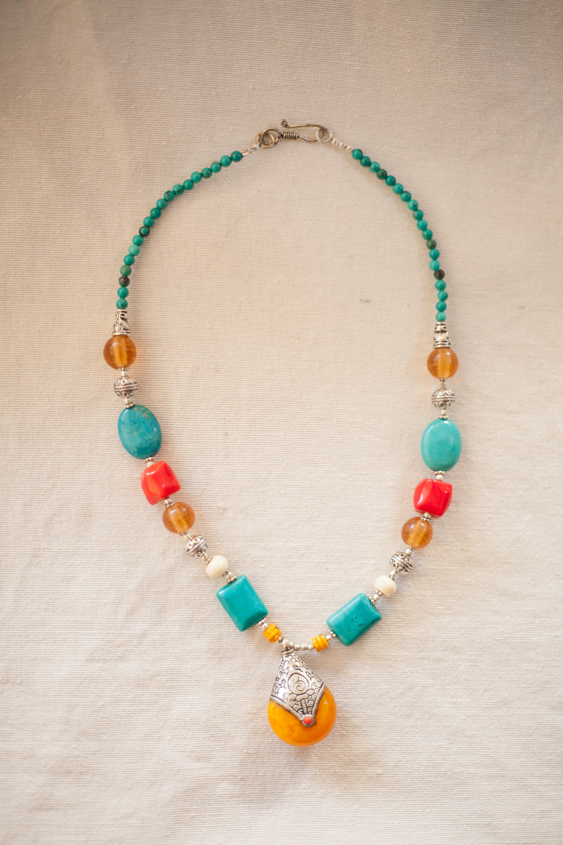 Karsang Necklace (orange pendant)