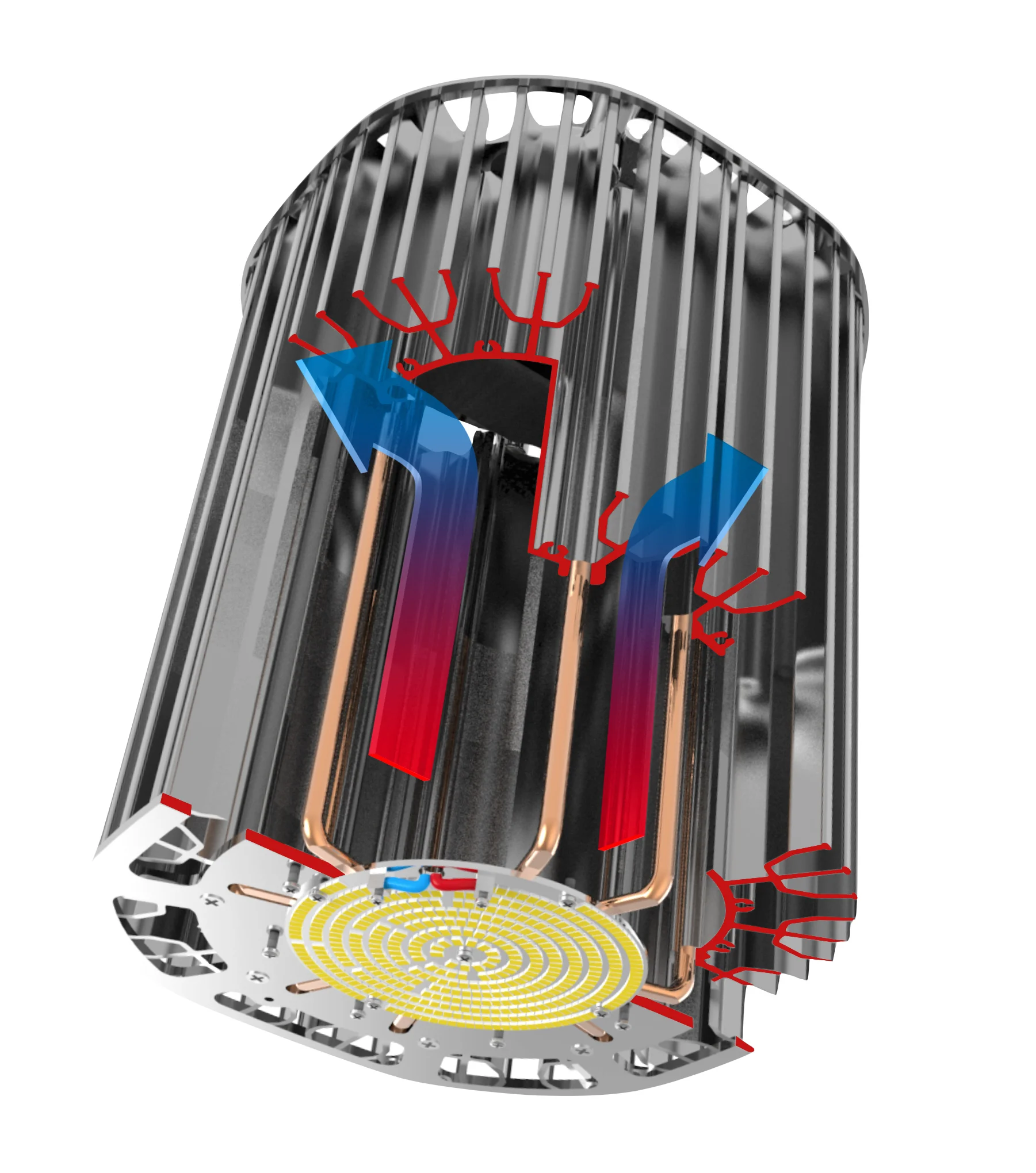 I added 3D Modelling to the cross section to help illustrate the heat dissipation.