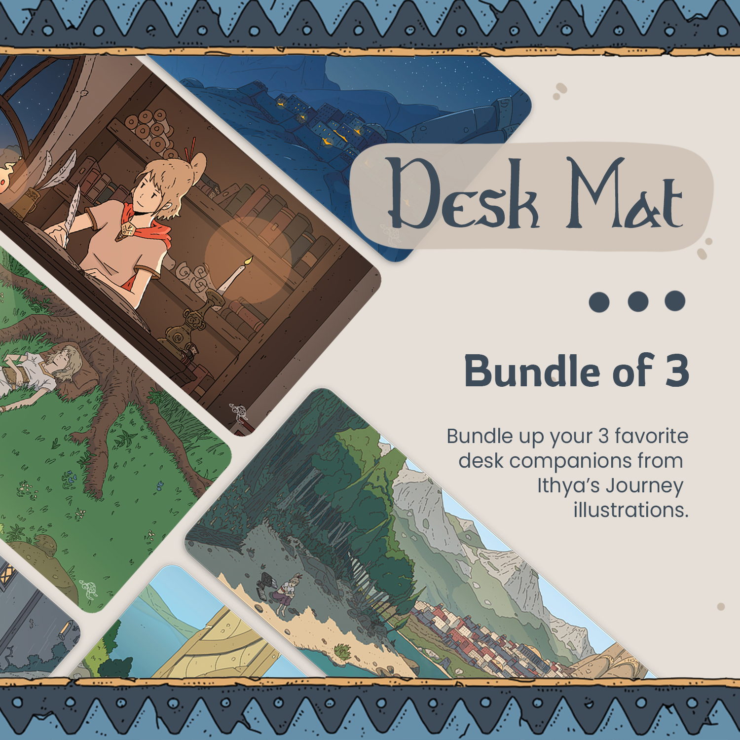 Bundle of 3 Desk Mats - Pick Your Favorite