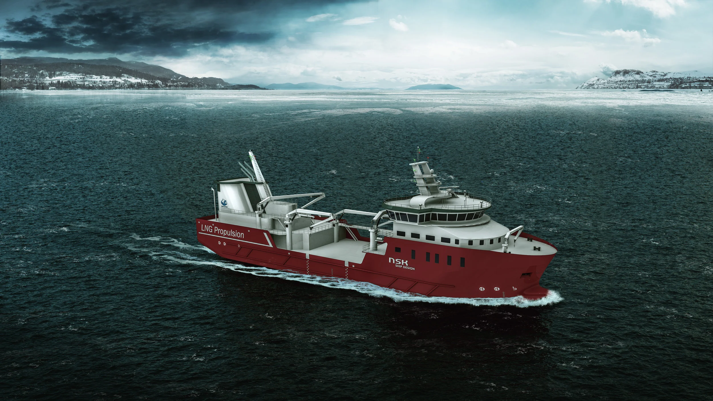 Illustrasjon av Nordlaks sin nye brønnbåt