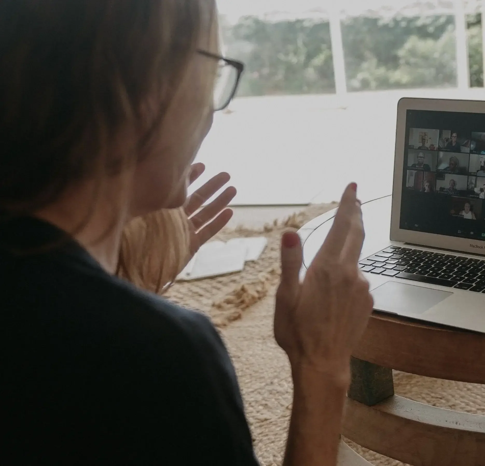 Jessica Uys speaking in ongoing online conference