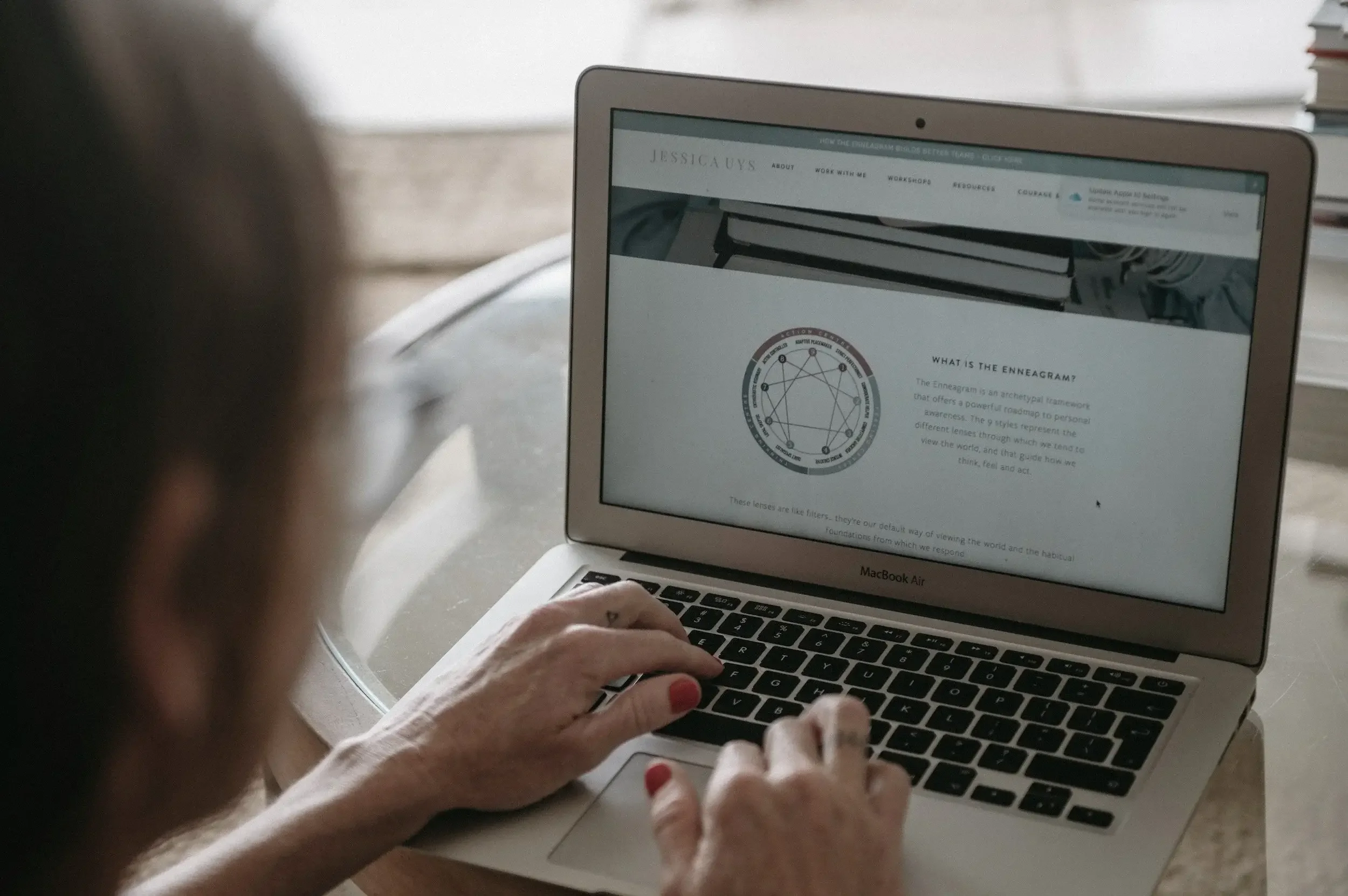 Jessica Uys working on the Enneagram comprehensive guide