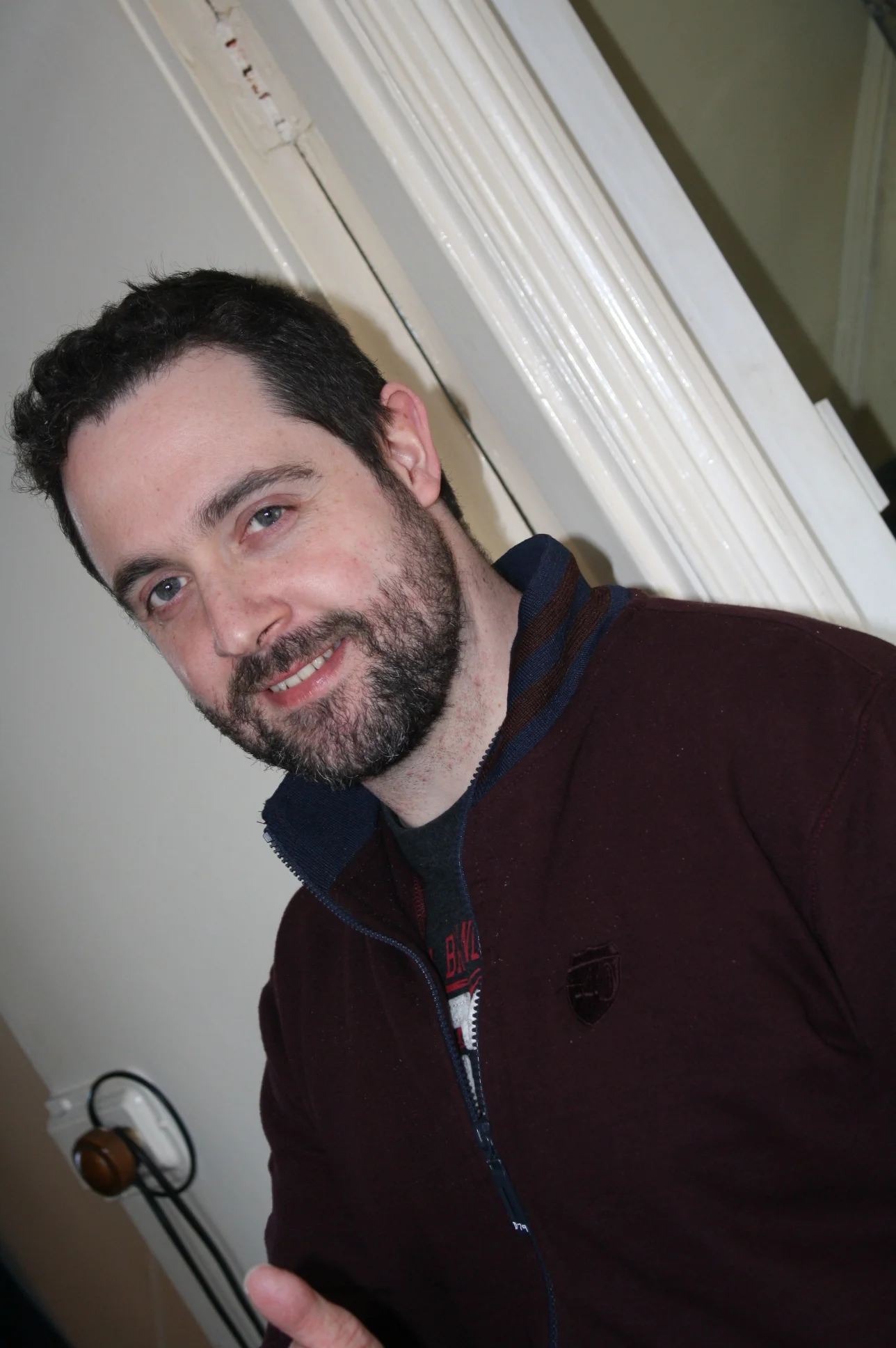 Director Stephen Clarke Dunne seems a happy man on set!