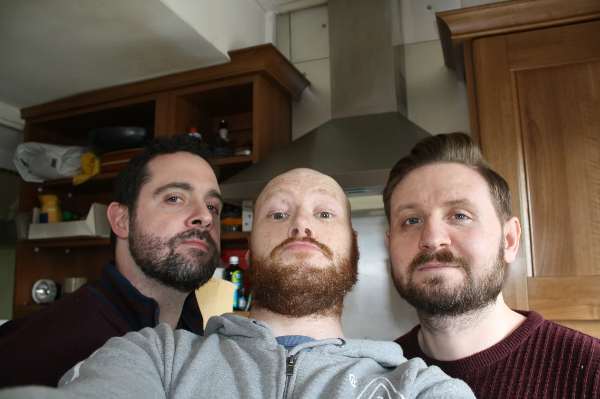 Serious posing this time from the director, the DOP and John Sweeney