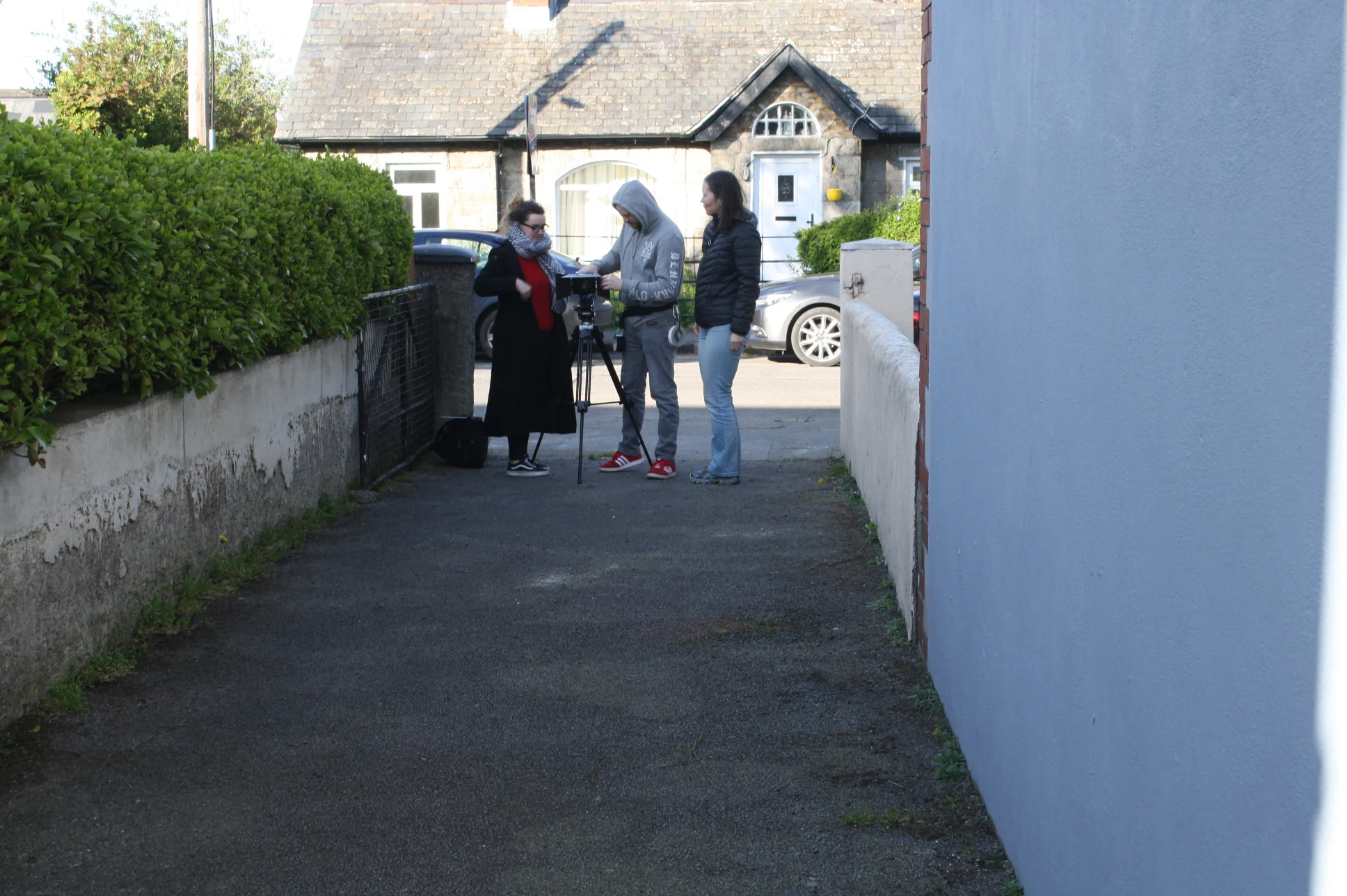 Prepping for the outdoor scenes