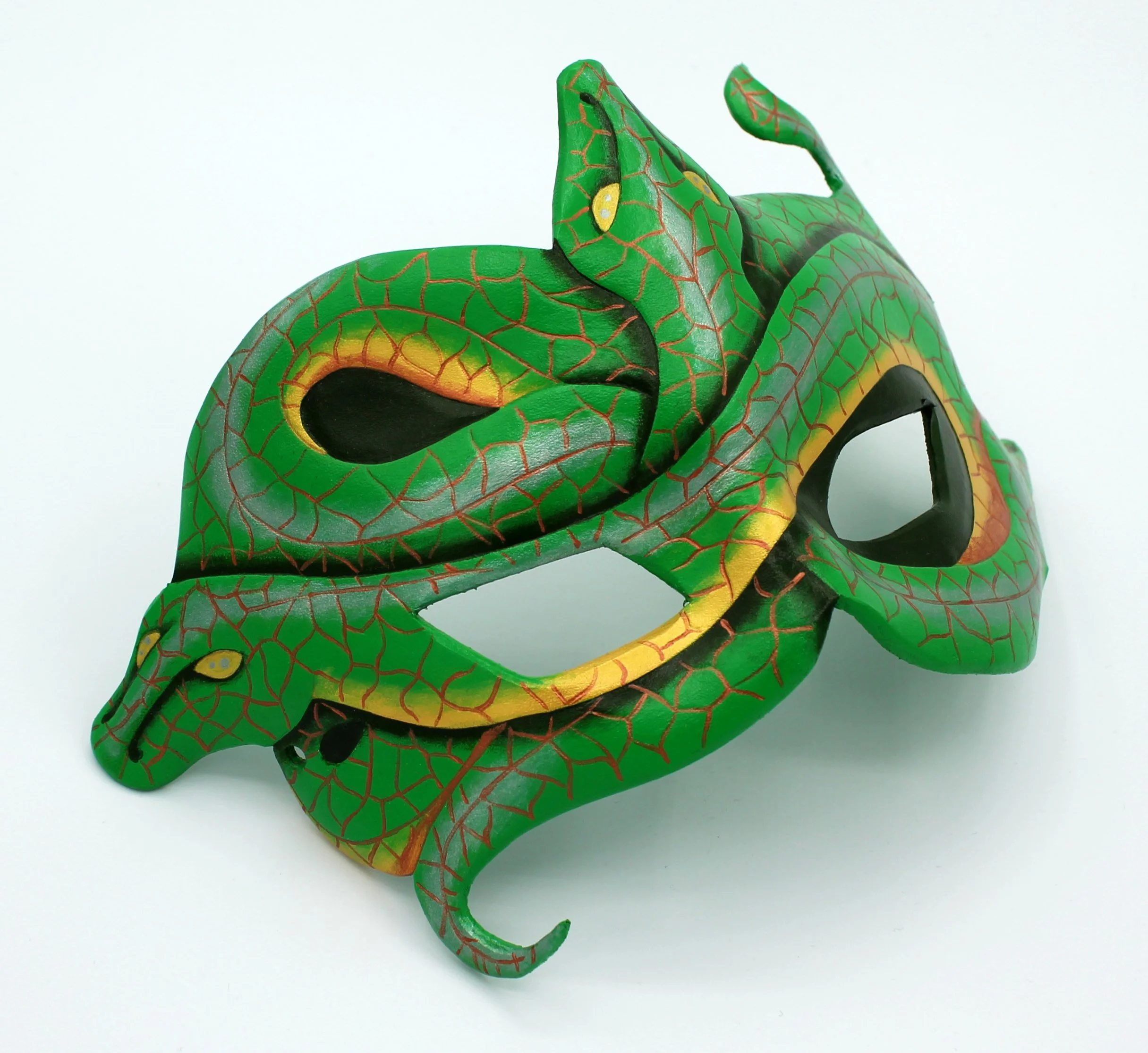 Medusa snake leather mask