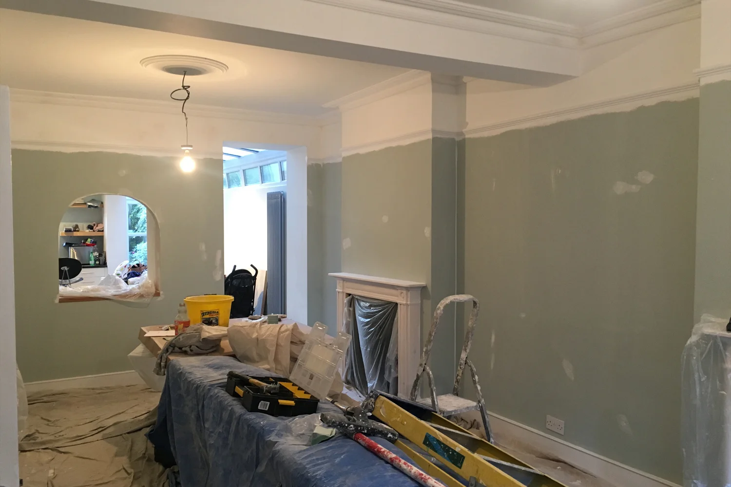 Open plan living and dining room