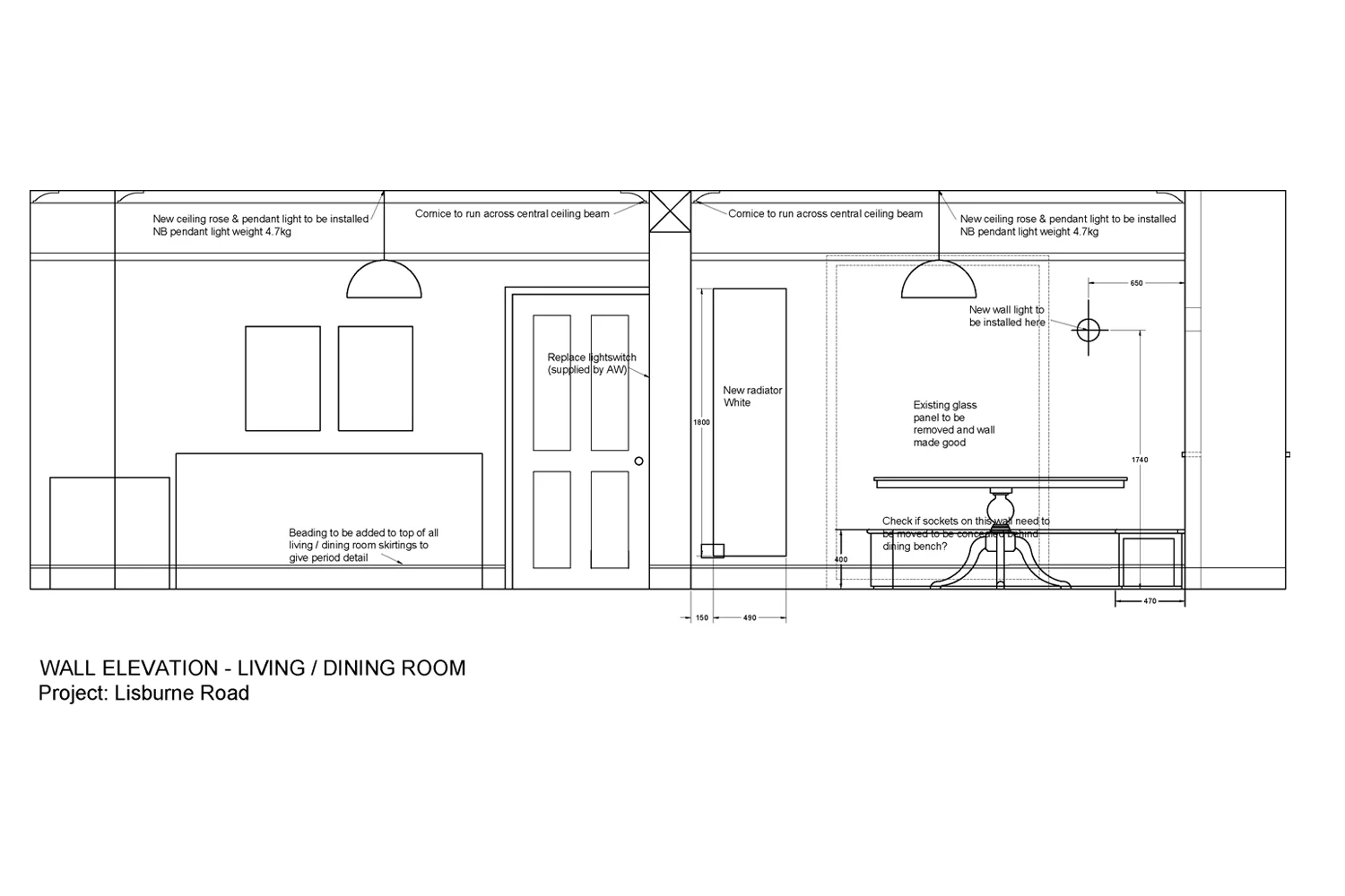 Open plan living and dining room