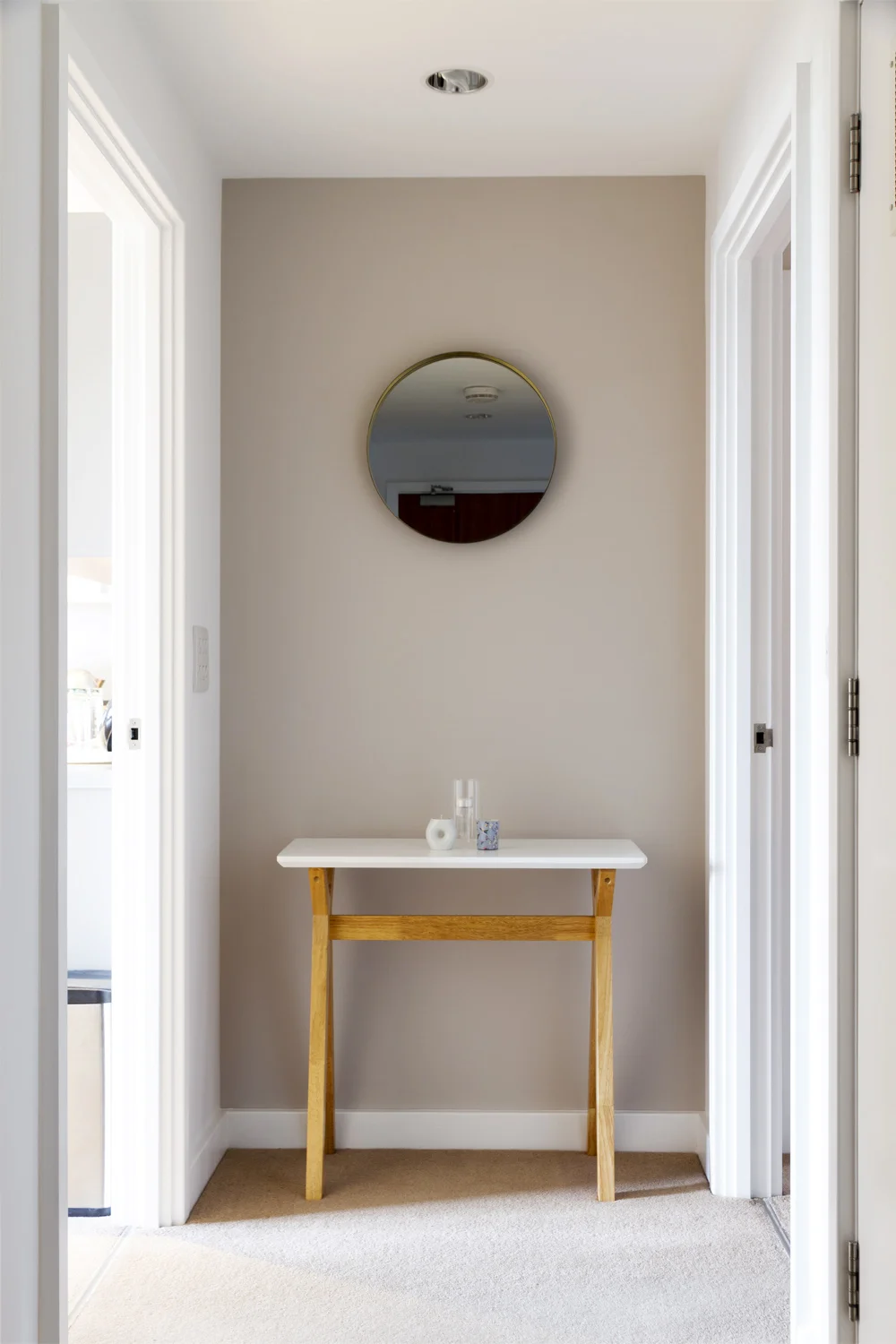 Feature wall in a purple grey tone at Buckler Court, London N7