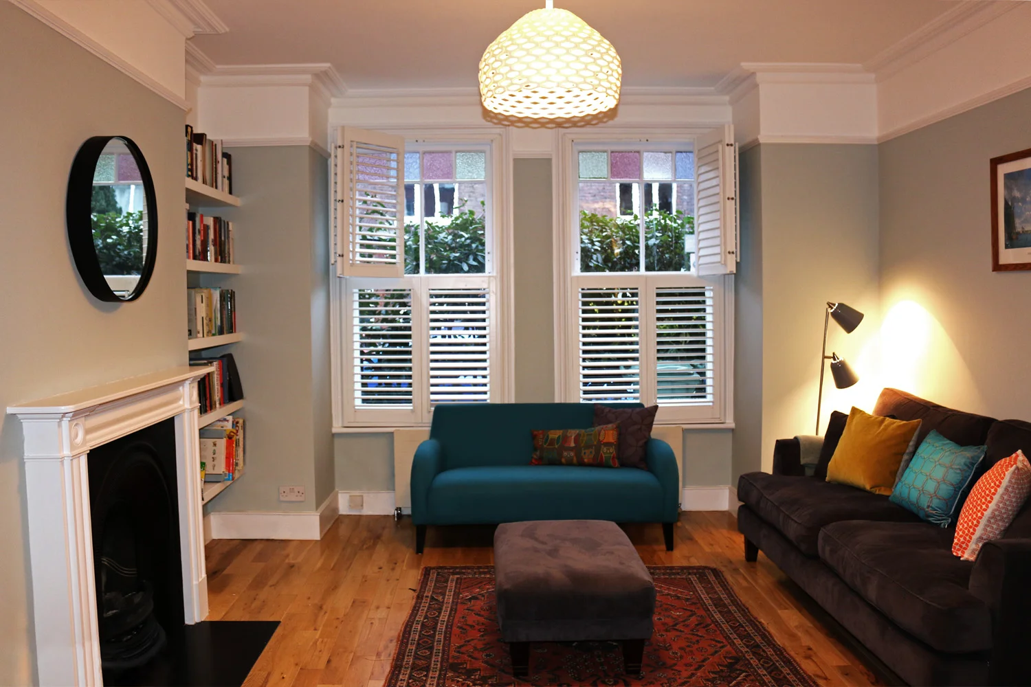 Green tone wall colour at Lisburne Road, London NW3